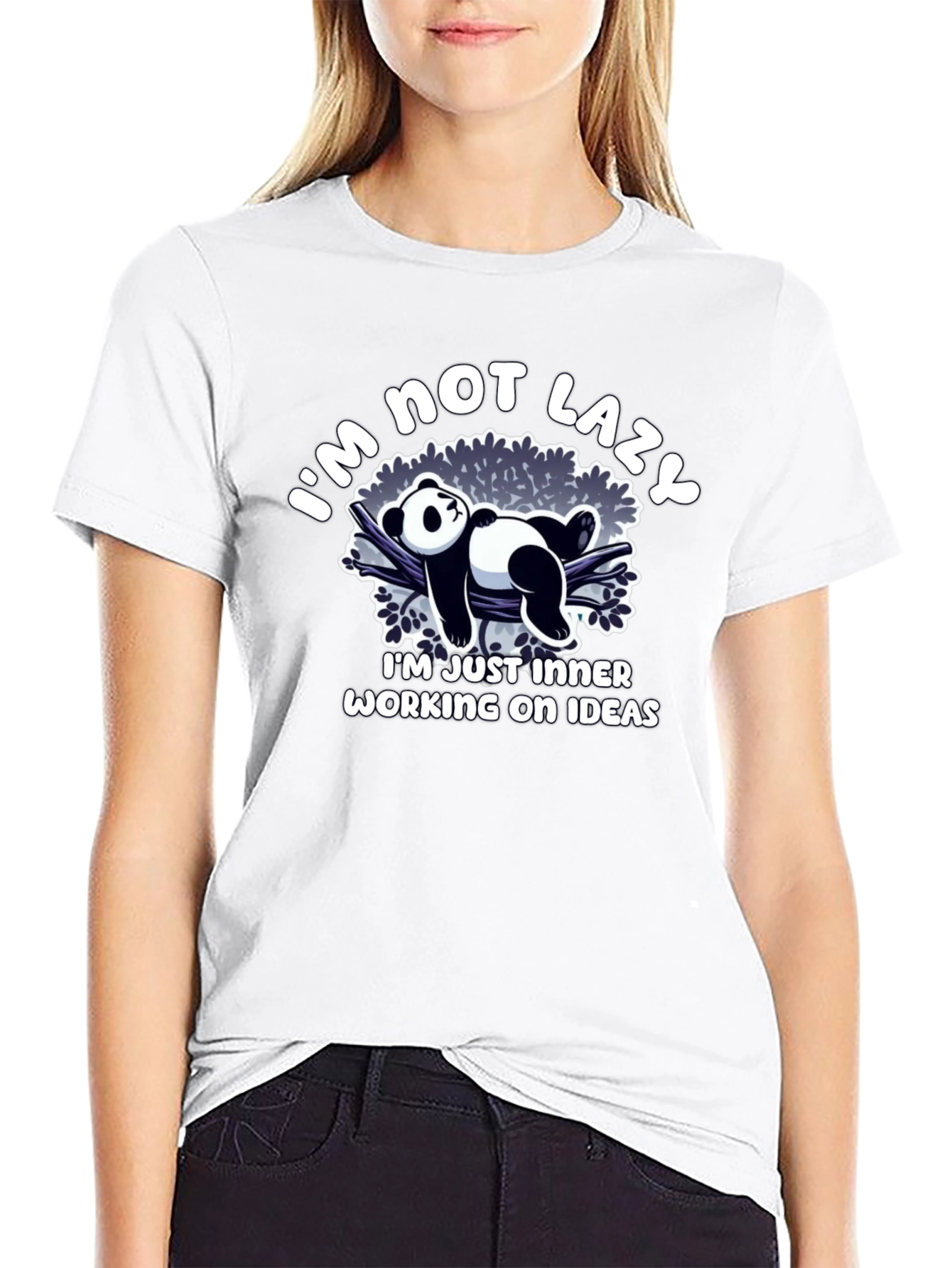 Funny Panda Lazy Idea T-Shirt