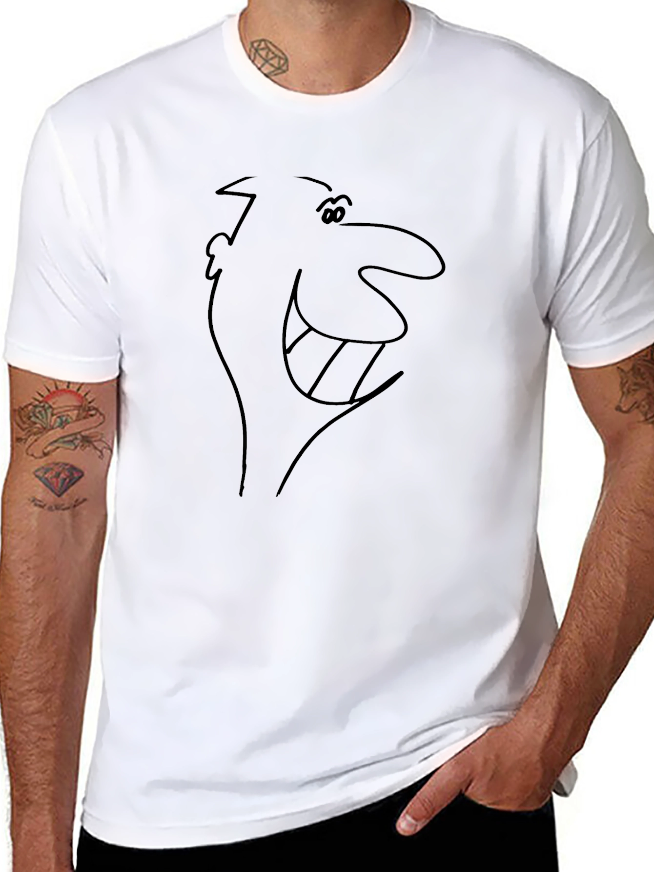 Retro Cartoon Character Graphic T-Shirt - Black