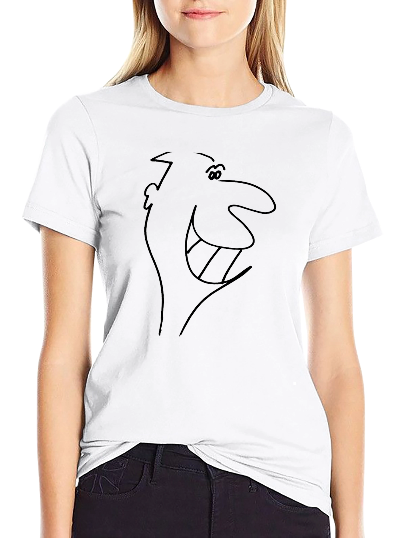 Retro Cartoon Character Graphic T-Shirt - Black