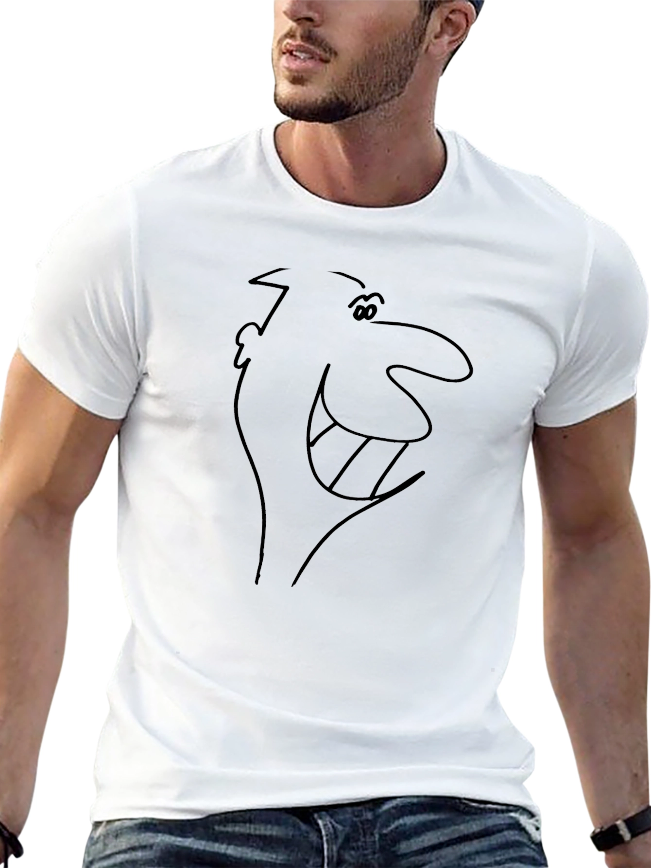 Retro Cartoon Character Graphic T-Shirt - Black