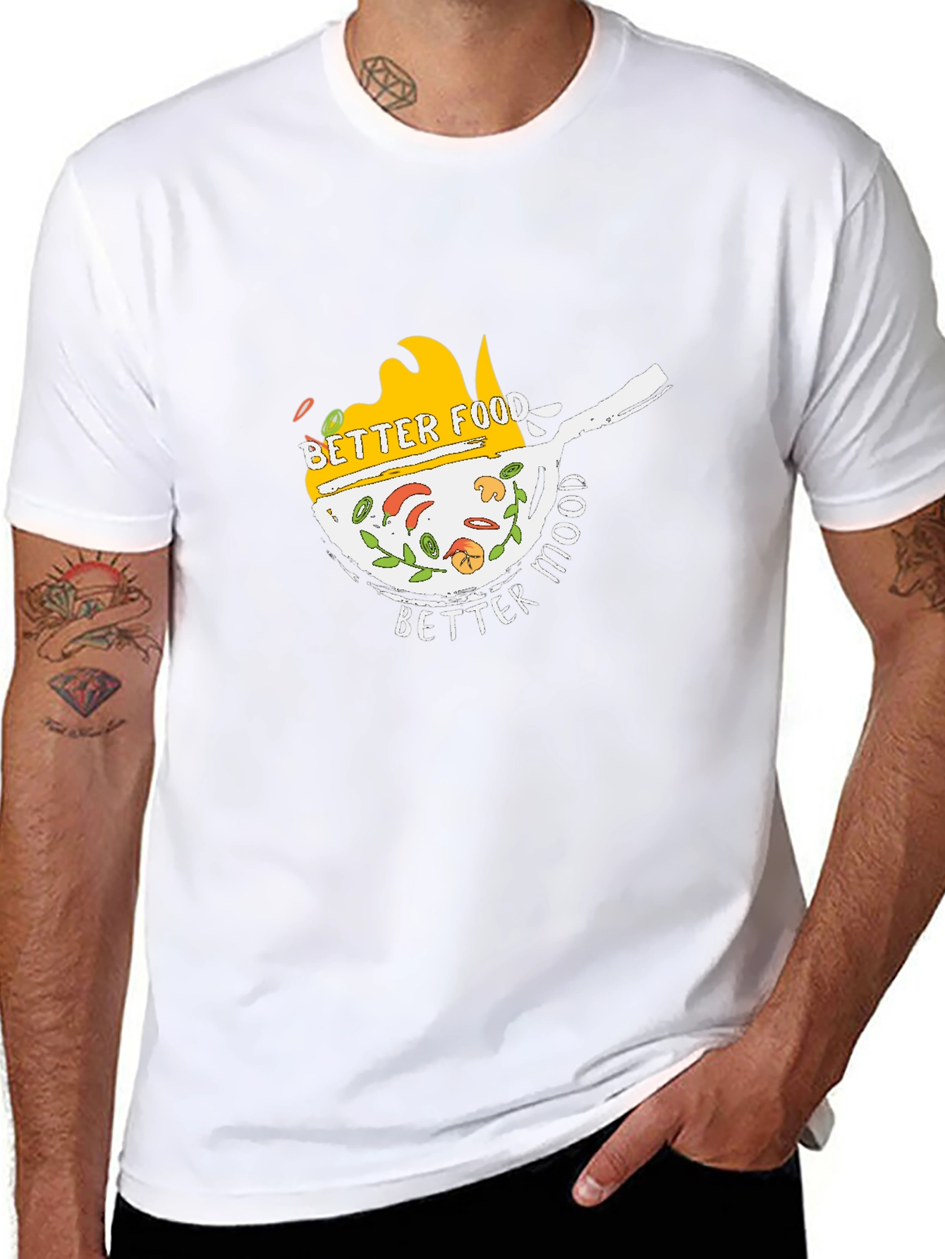 Better Food Better Mood Black T-Shirt