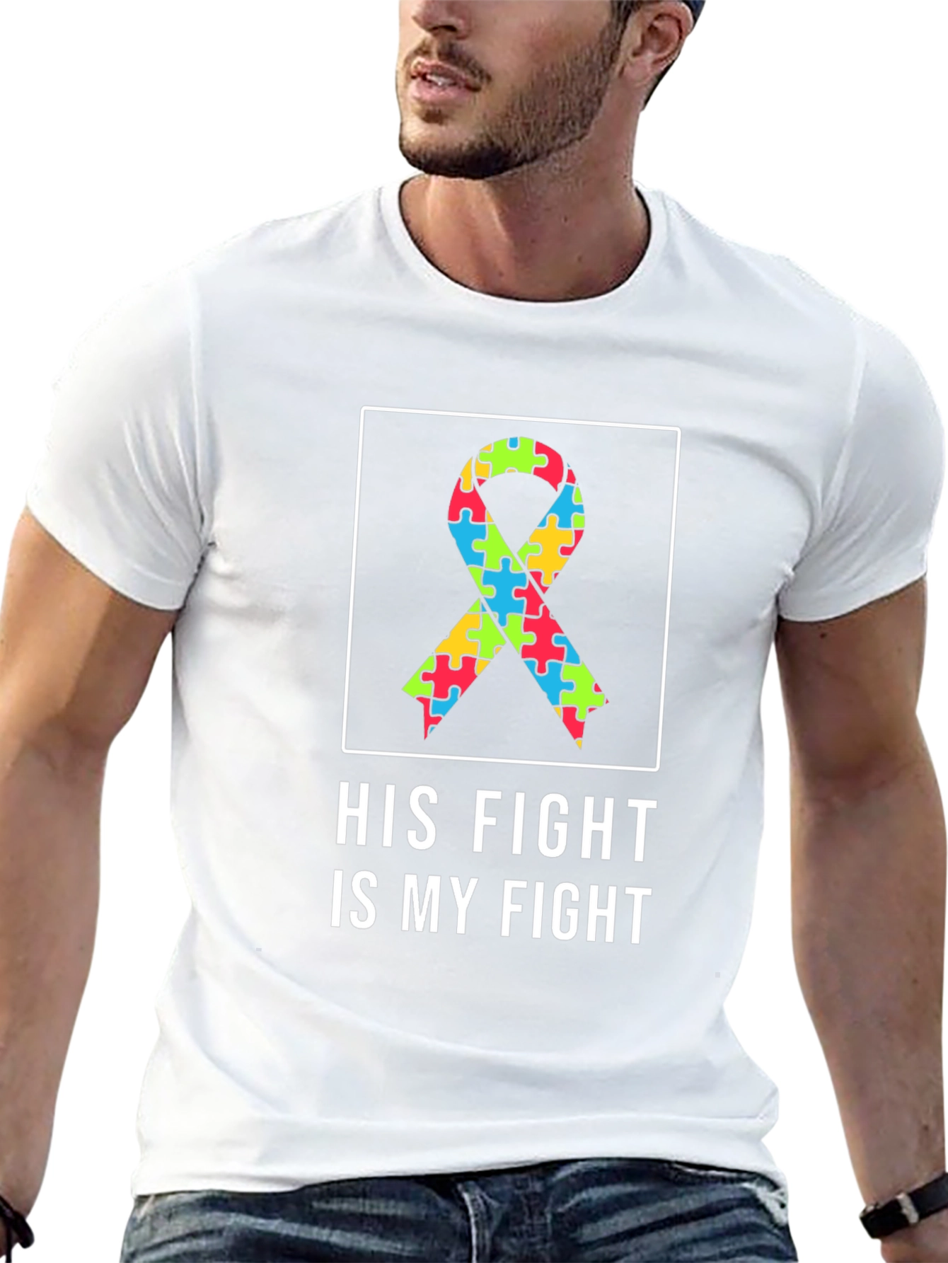 Autism Awareness T-Shirt - His Fight Is My Fight