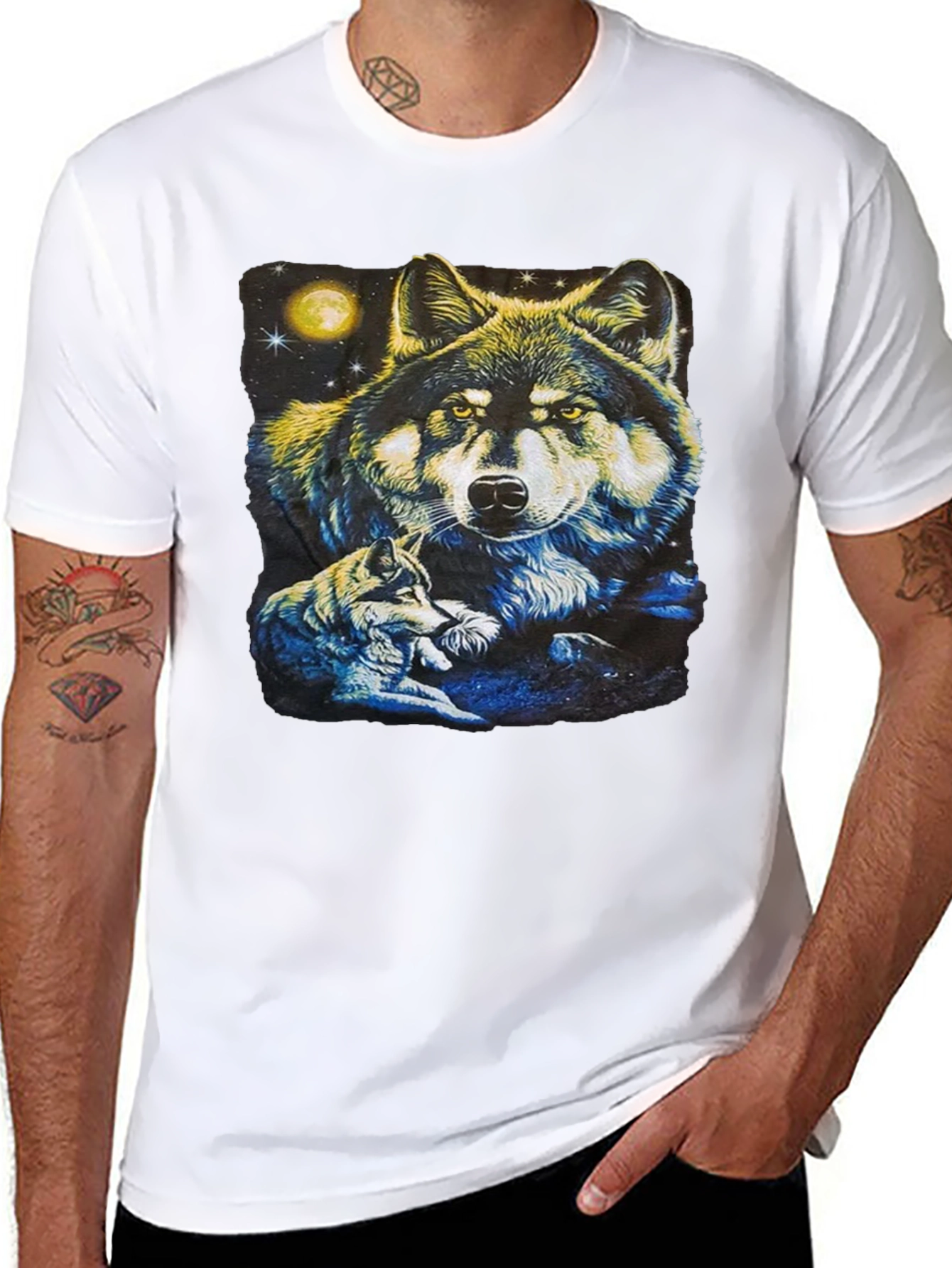 Wolf Pack Graphic T-Shirt - Black