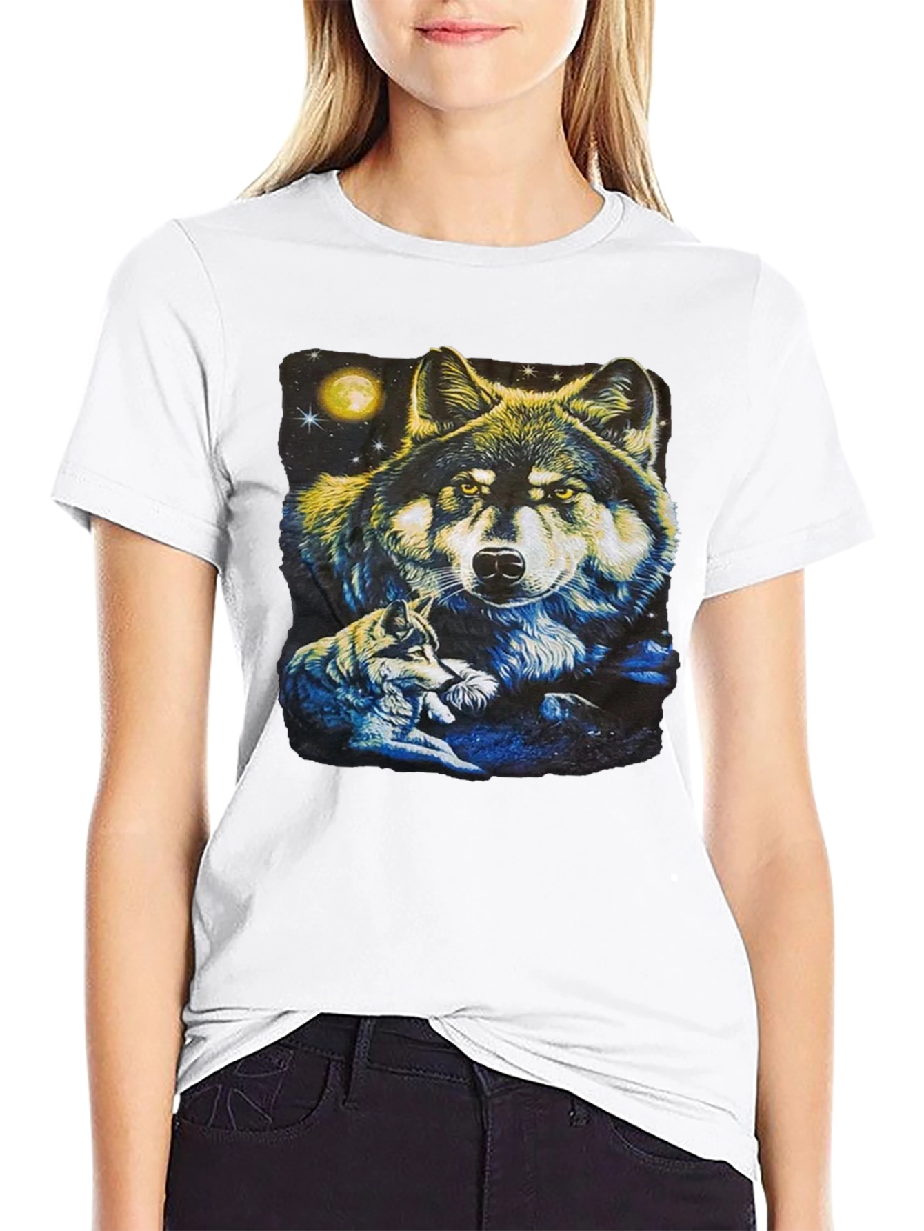 Wolf Pack Graphic T-Shirt - Black