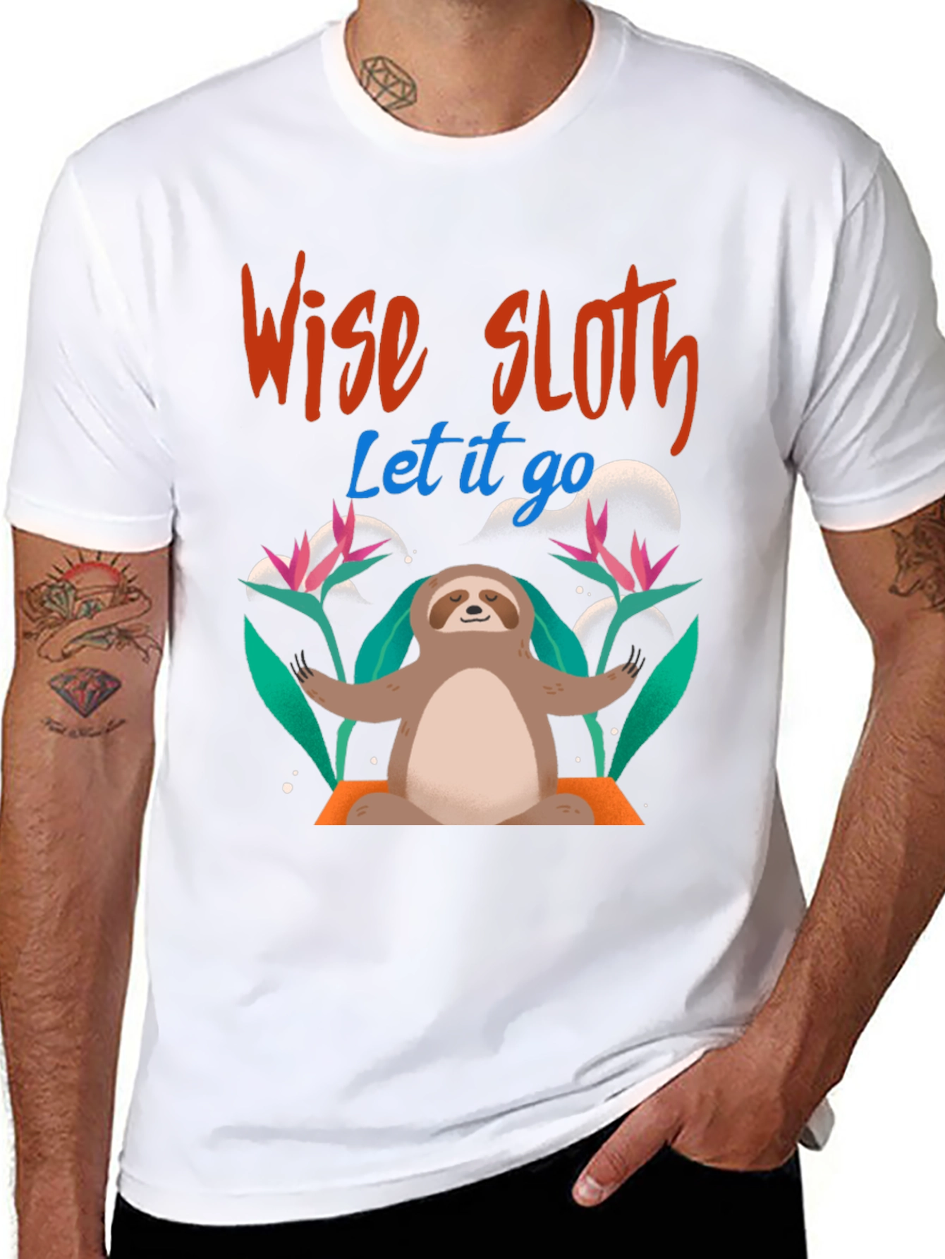 Wise Sloth Graphic Tee - Let It Go