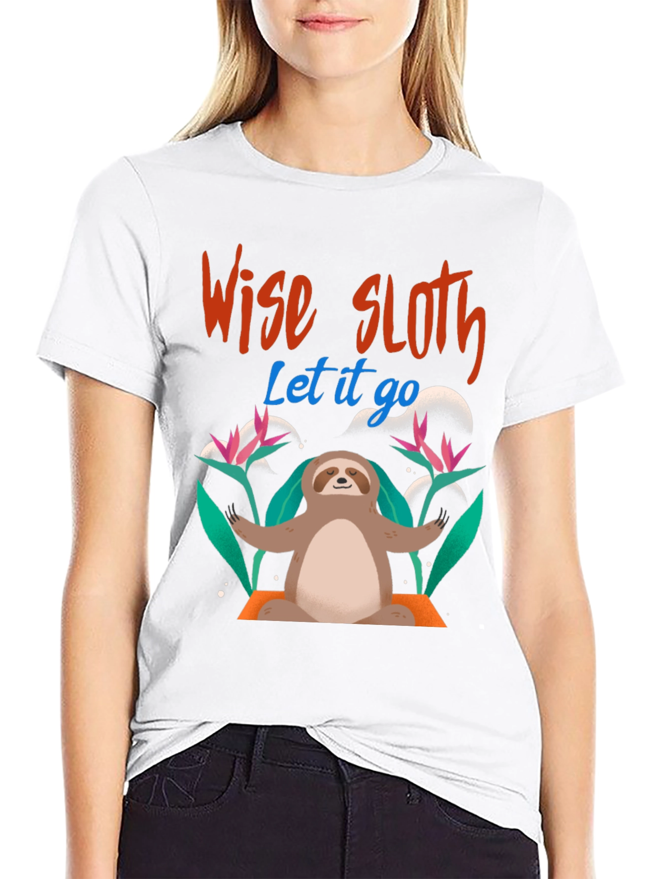 Wise Sloth Graphic Tee - Let It Go