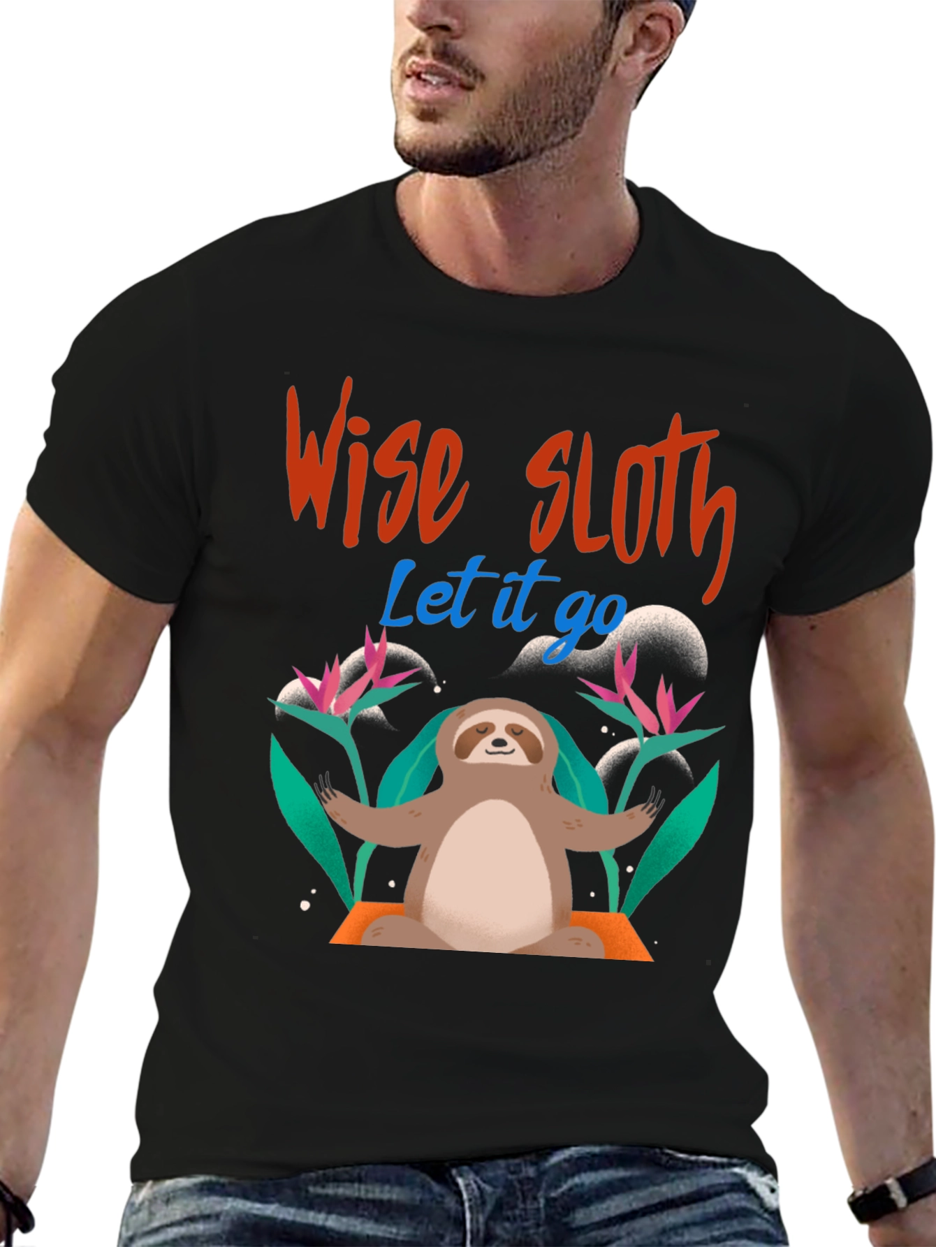 Wise Sloth Graphic Tee - Let It Go
