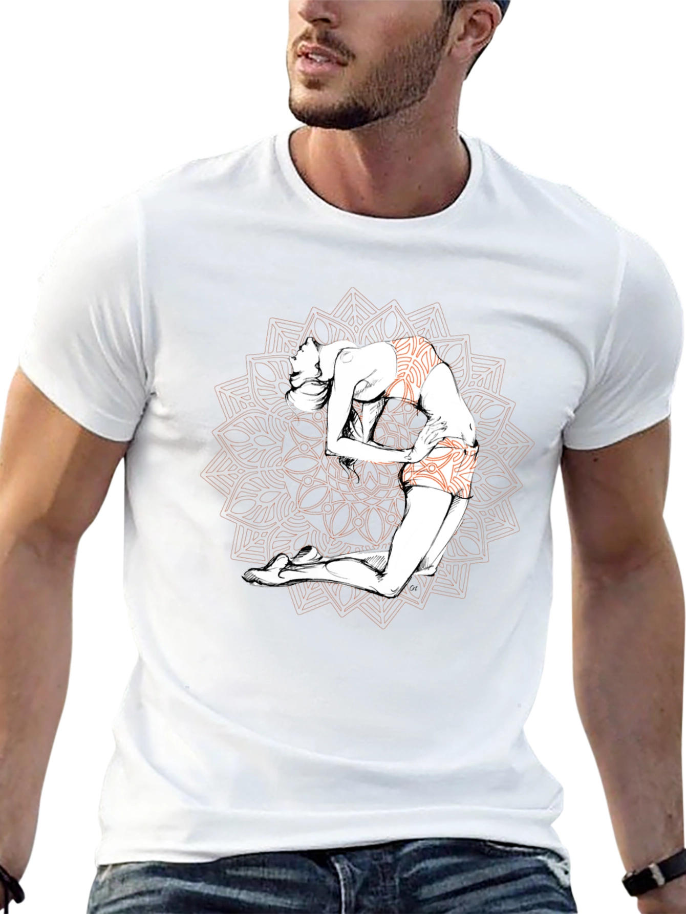 Yoga Mandala Graphic T-Shirt - Black