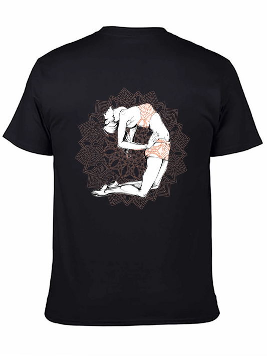 Yoga Mandala Graphic T-Shirt - Black