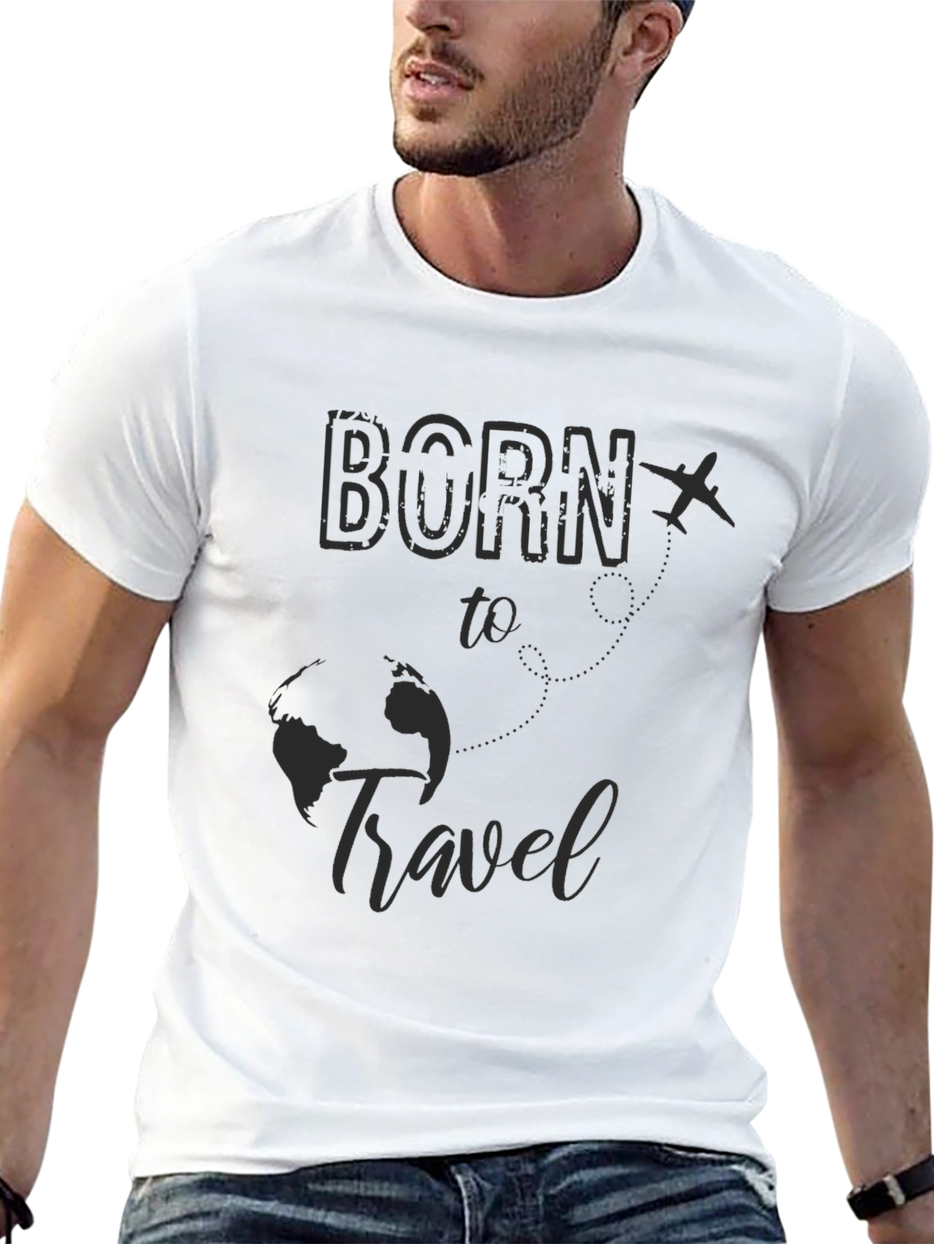 Born to Travel Graphic Tee - Black