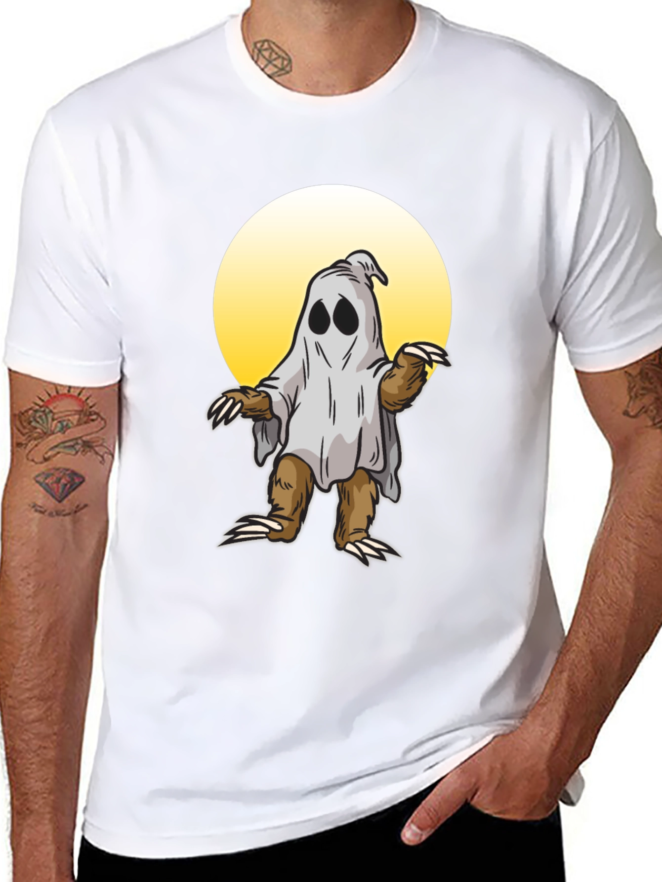 Ghost Sloth Graphic T-Shirt - Halloween Costume