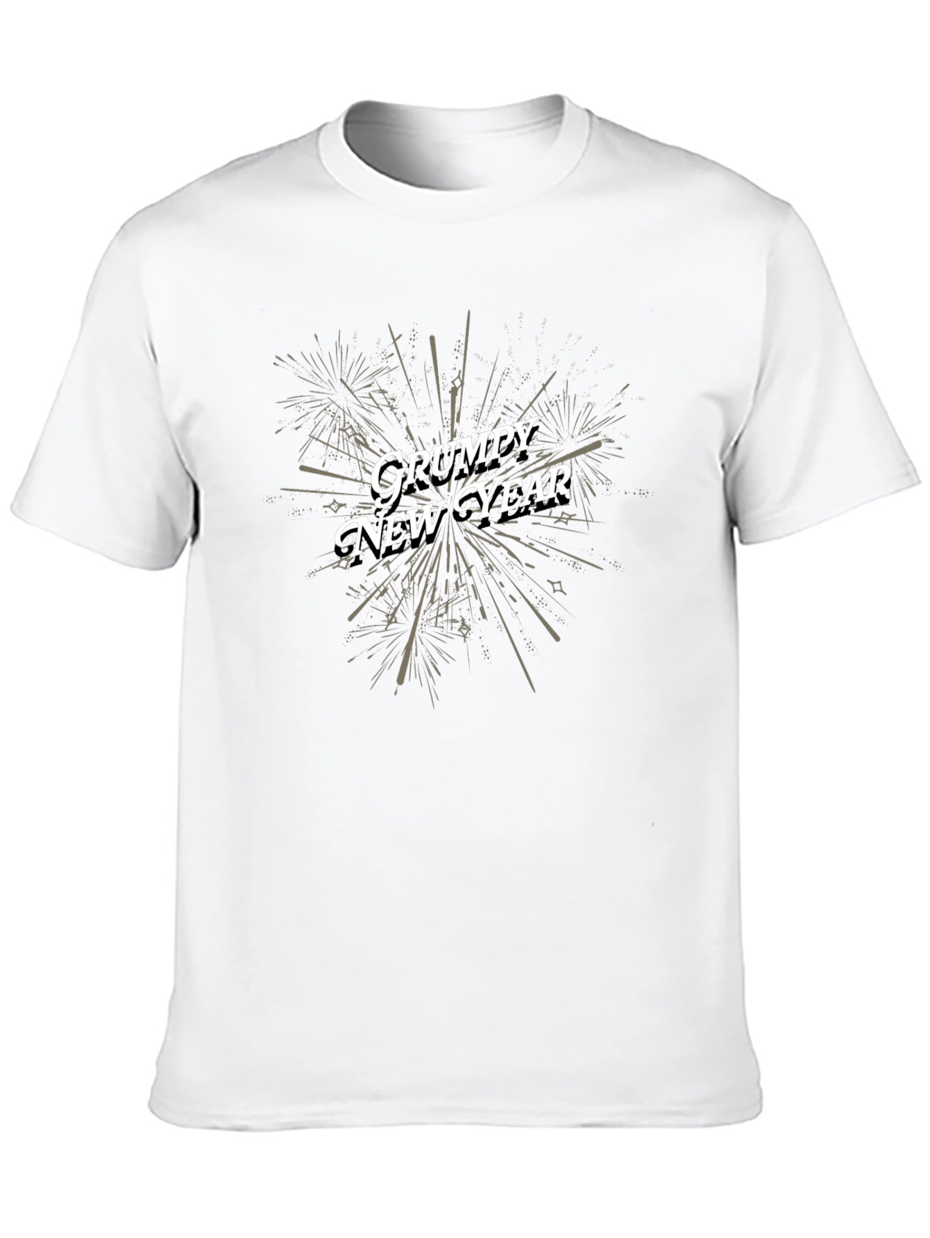 Grumpy New Year Graphic T-Shirt - Black