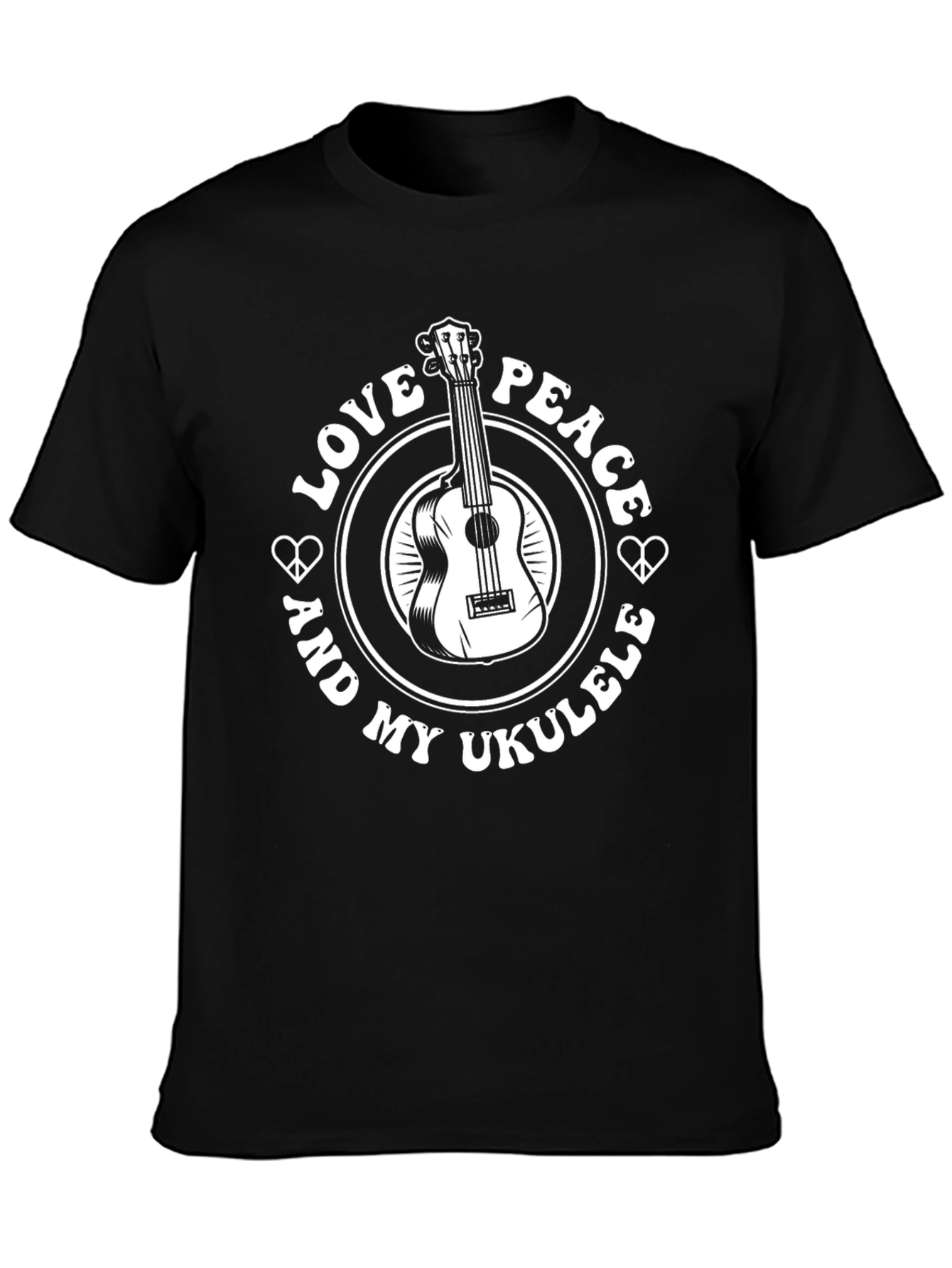 Love Peace Ukulele Graphic T-Shirt