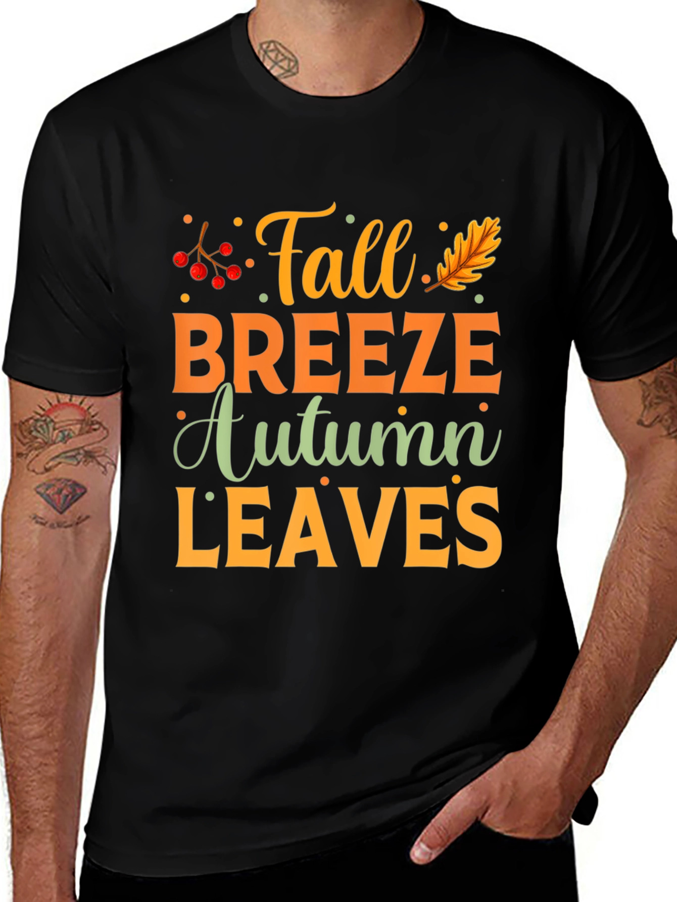 Fall Breeze Autumn Leaves Graphic Tee