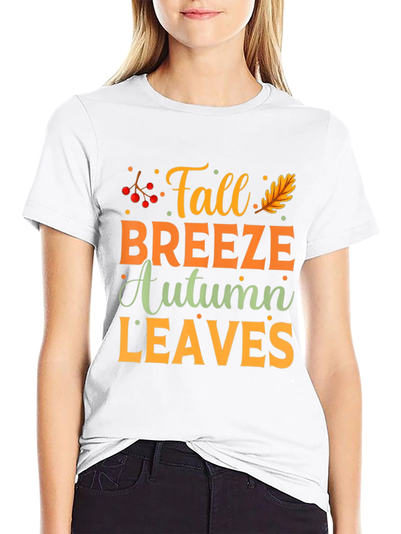 Fall Breeze Autumn Leaves Graphic Tee