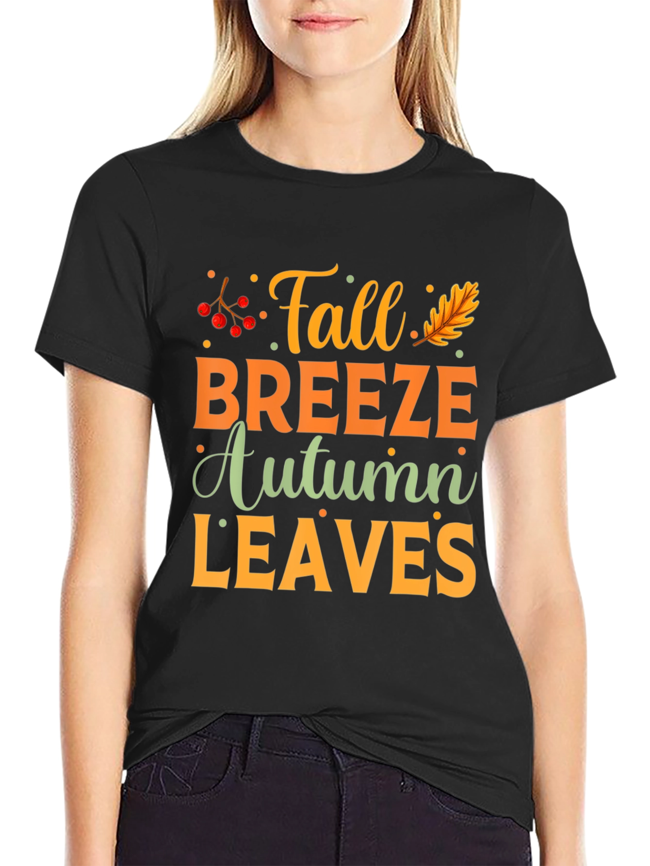 Fall Breeze Autumn Leaves Graphic Tee