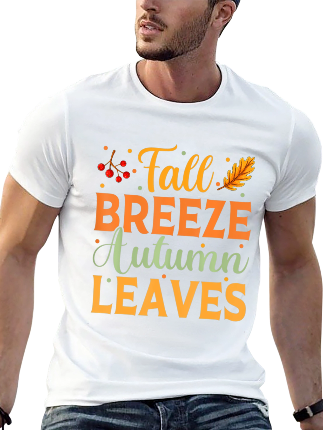 Fall Breeze Autumn Leaves Graphic Tee