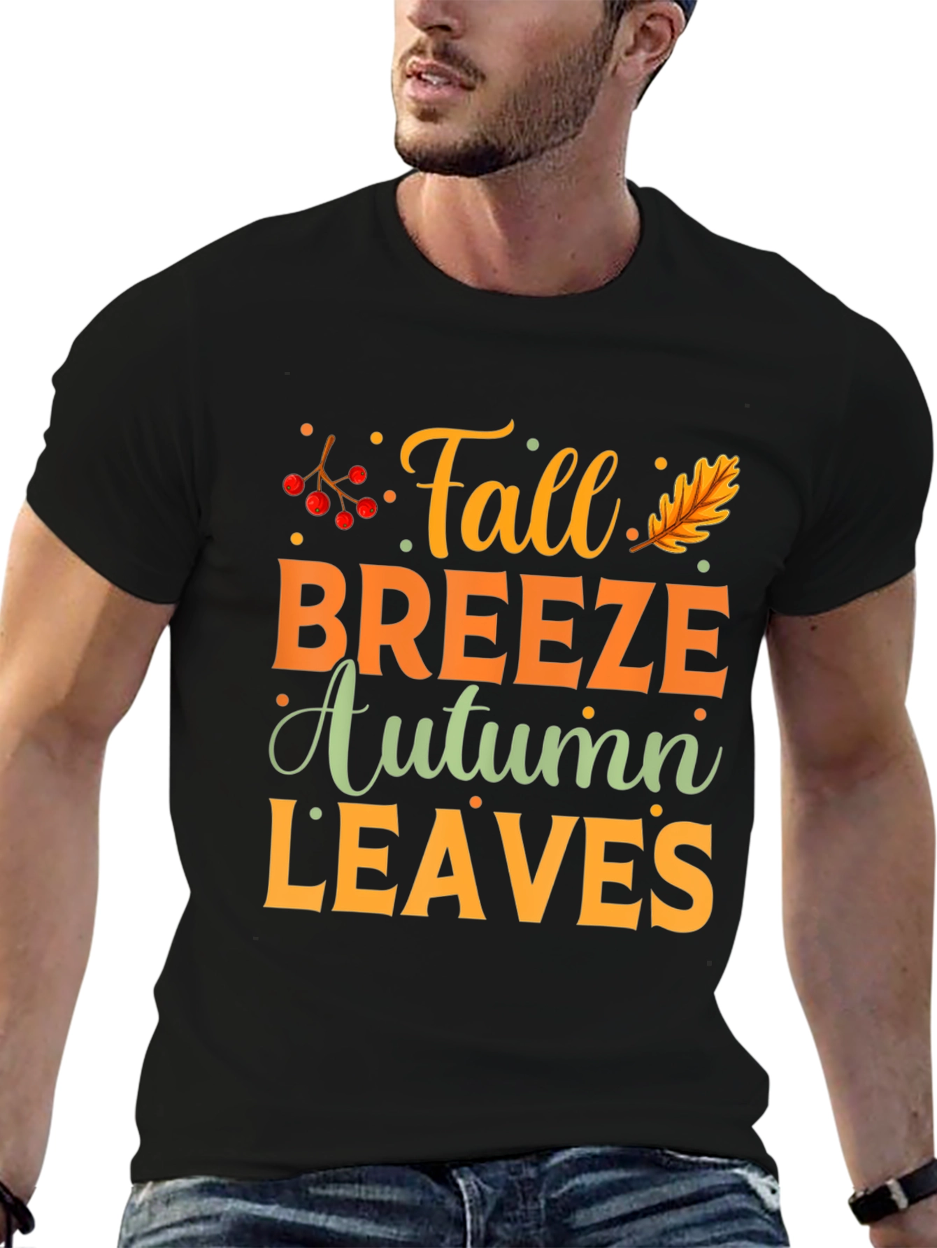 Fall Breeze Autumn Leaves Graphic Tee