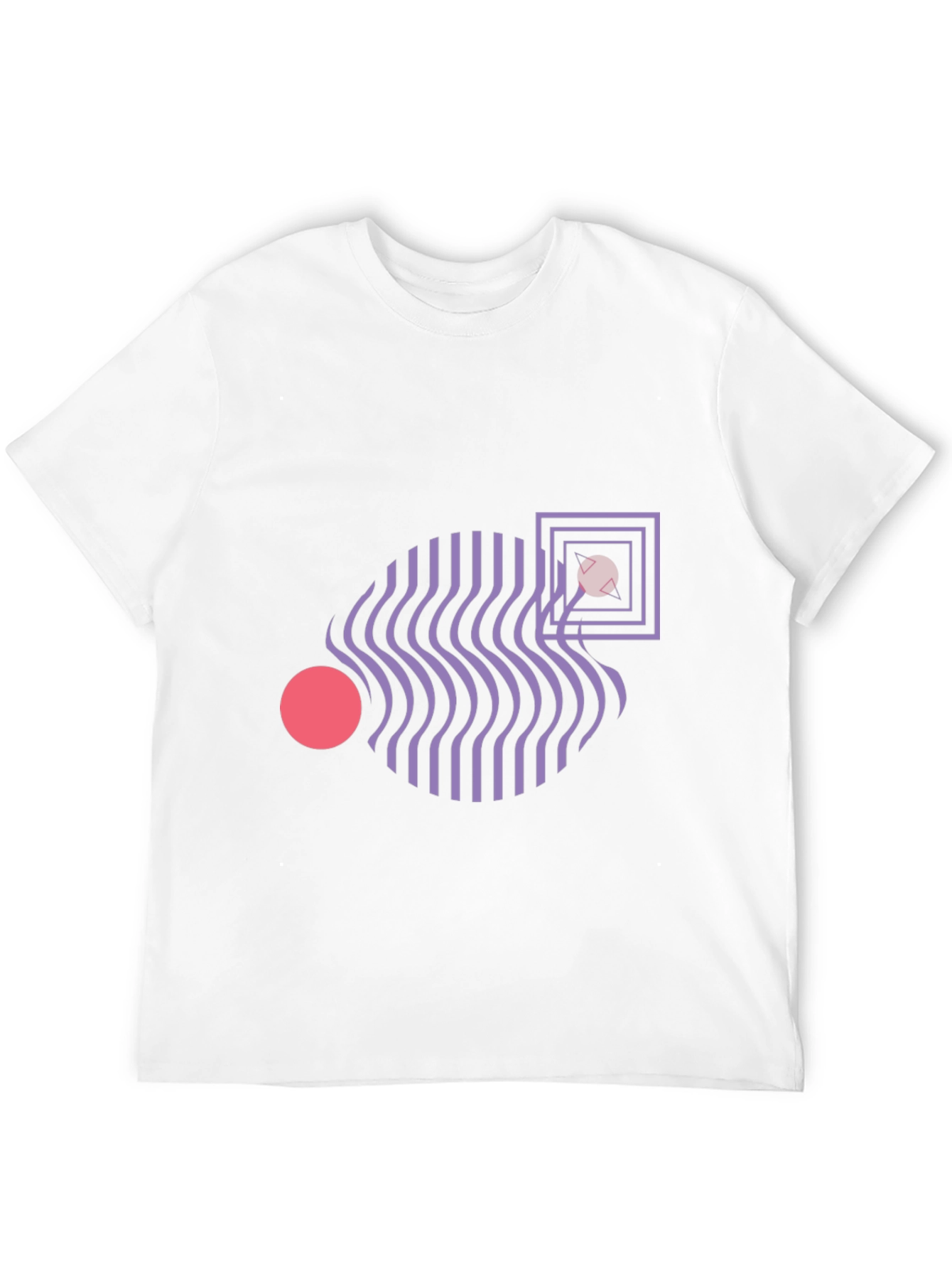 Abstract Geometric Graphic Print Black T-Shirt