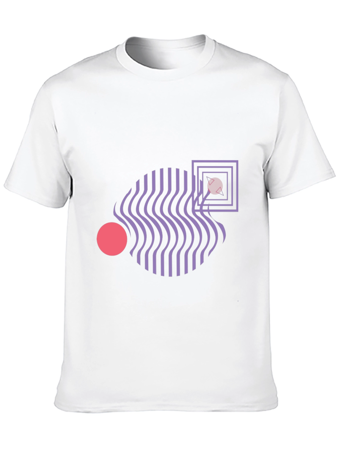 Abstract Geometric Graphic Print Black T-Shirt