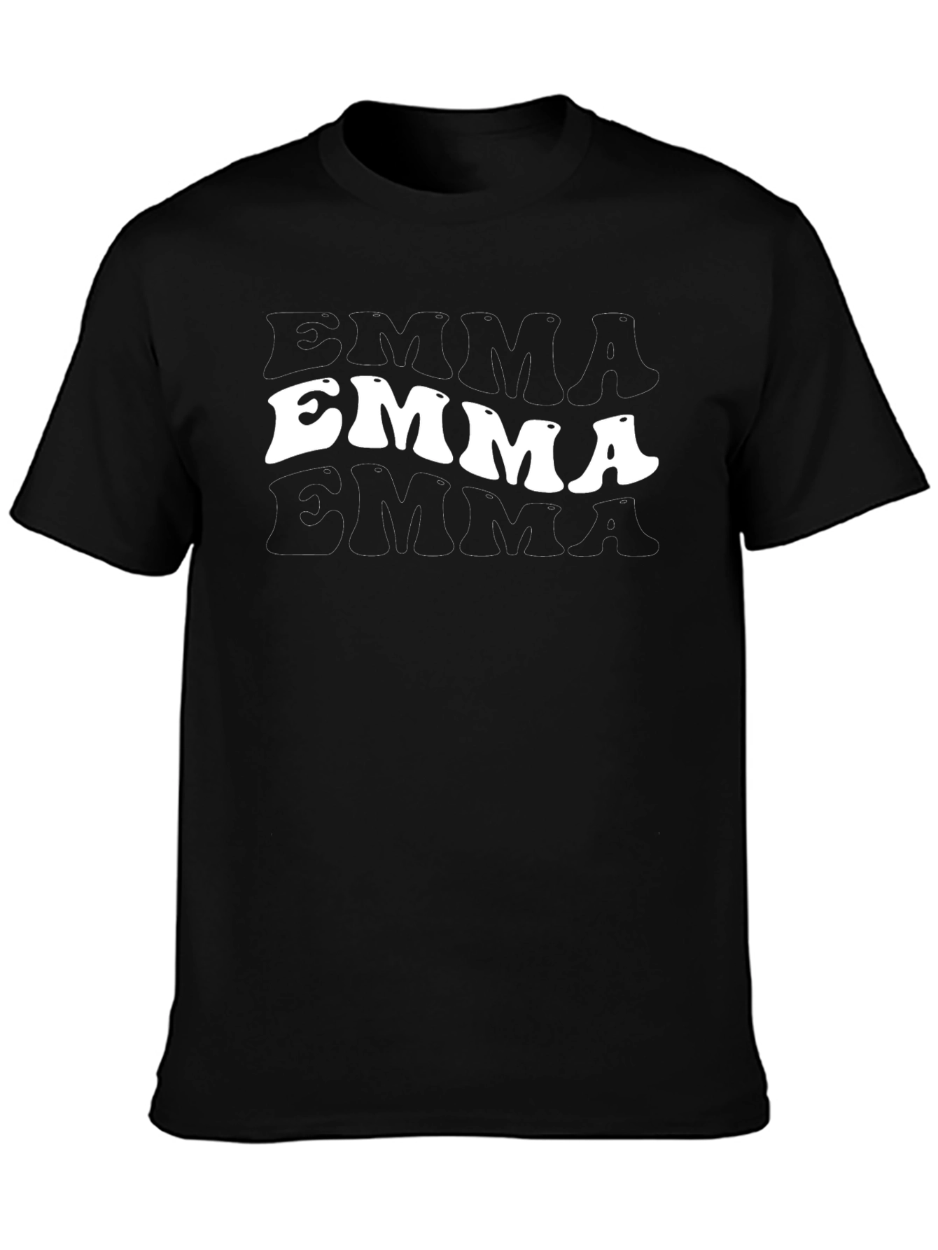 Retro Emma Name T-Shirt - Trendy Black Tee