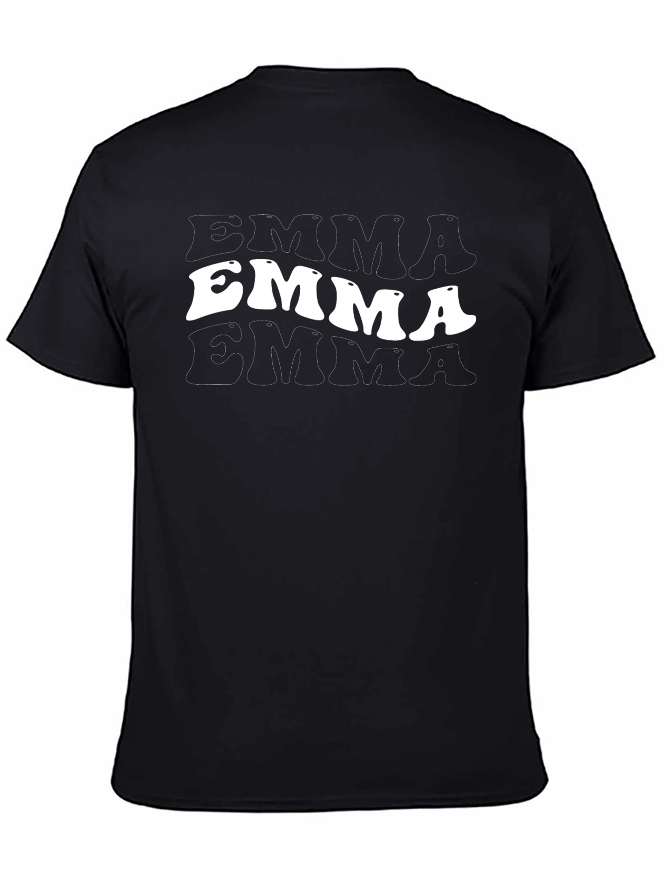 Retro Emma Name T-Shirt - Trendy Black Tee