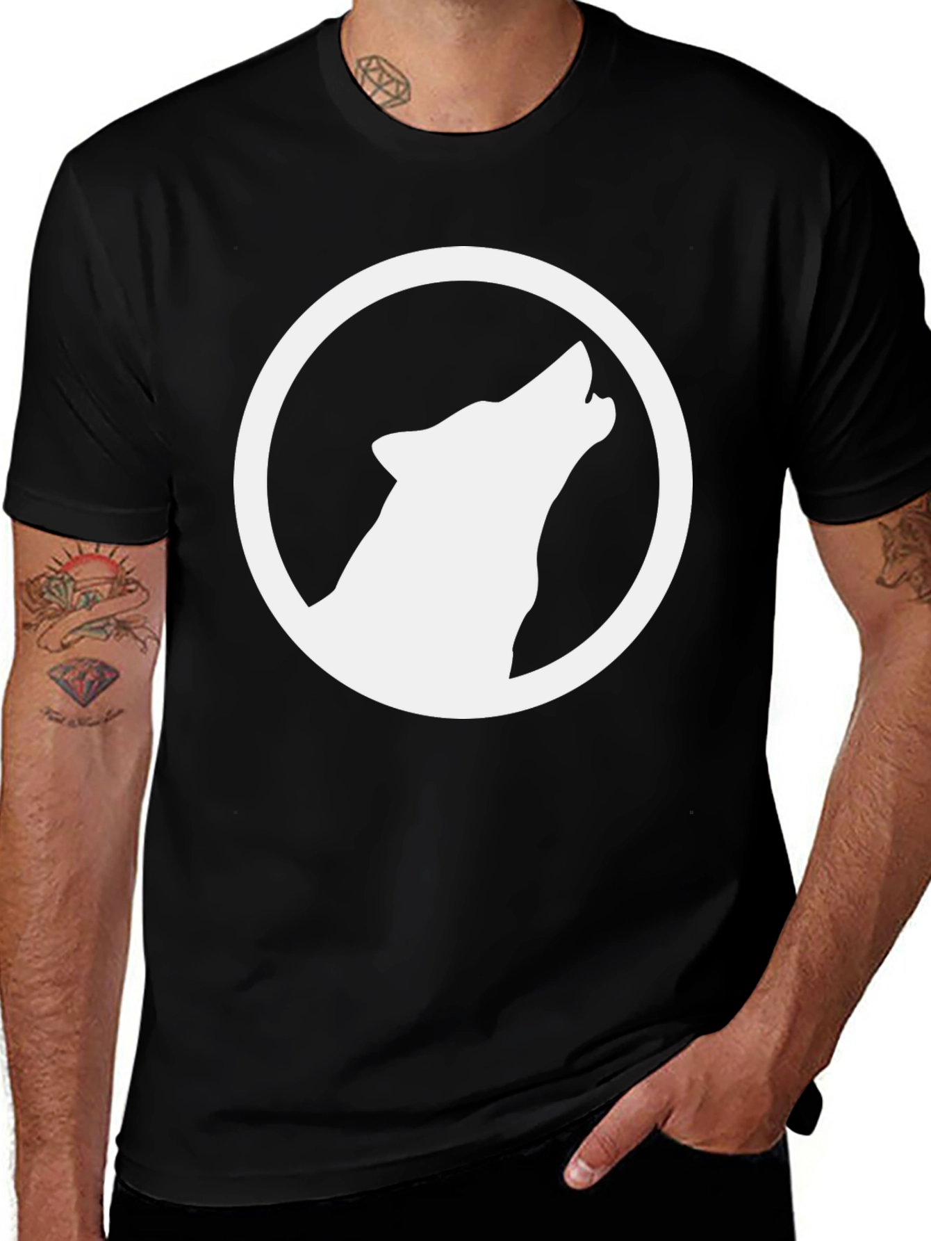 Wolf Howl Black T-Shirt - Graphic Tee