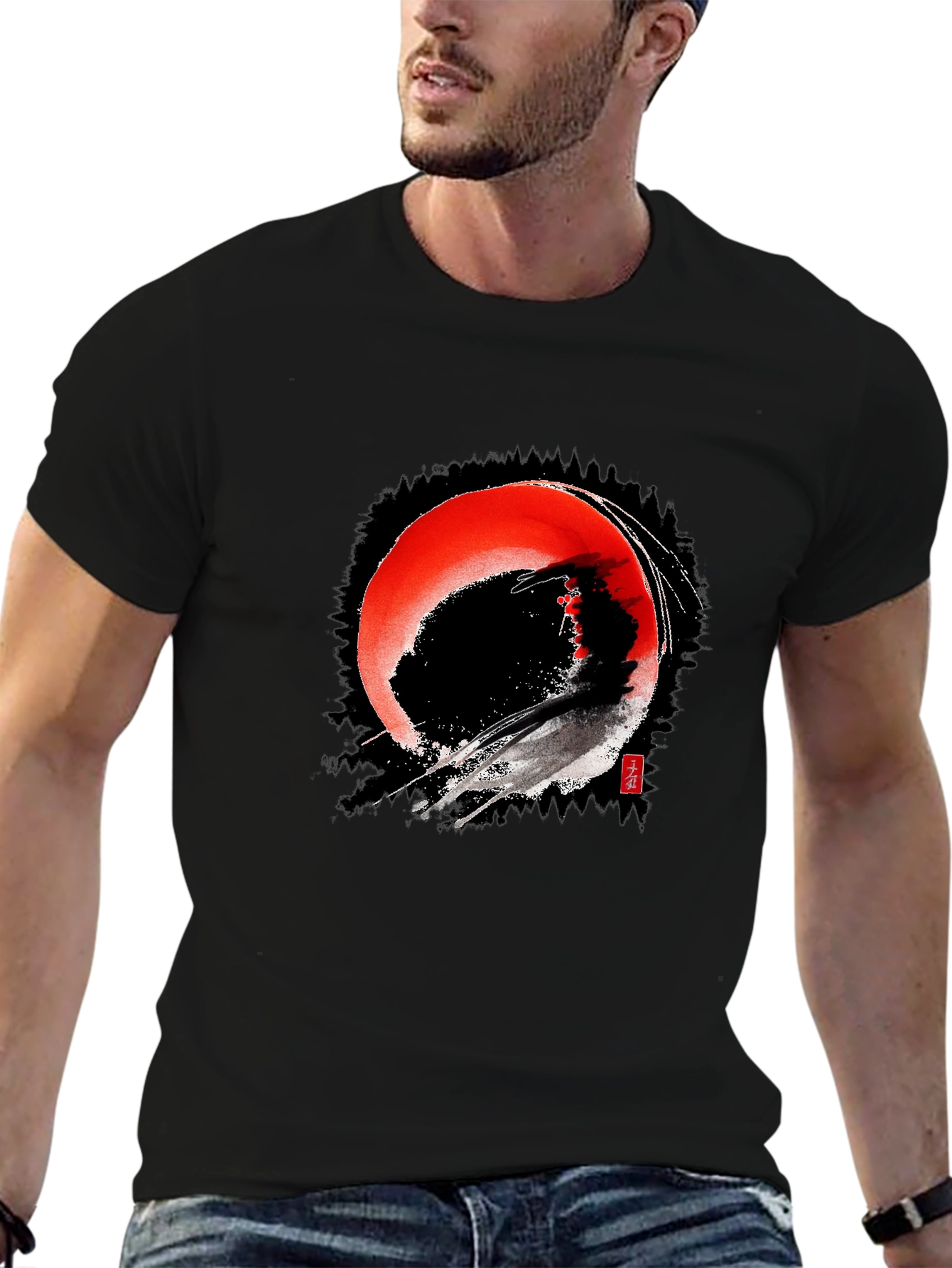 Enso Circle Japanese Art T-Shirt - Black