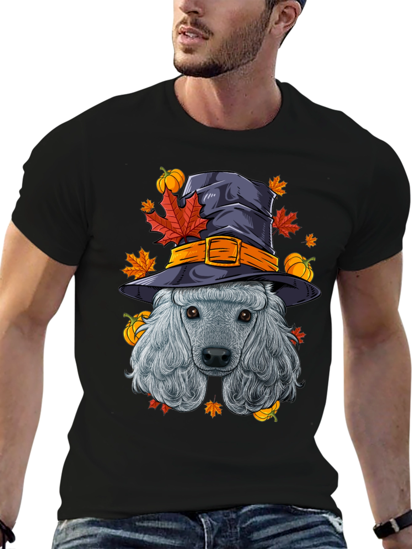 Halloween Poodle Witch T-Shirt