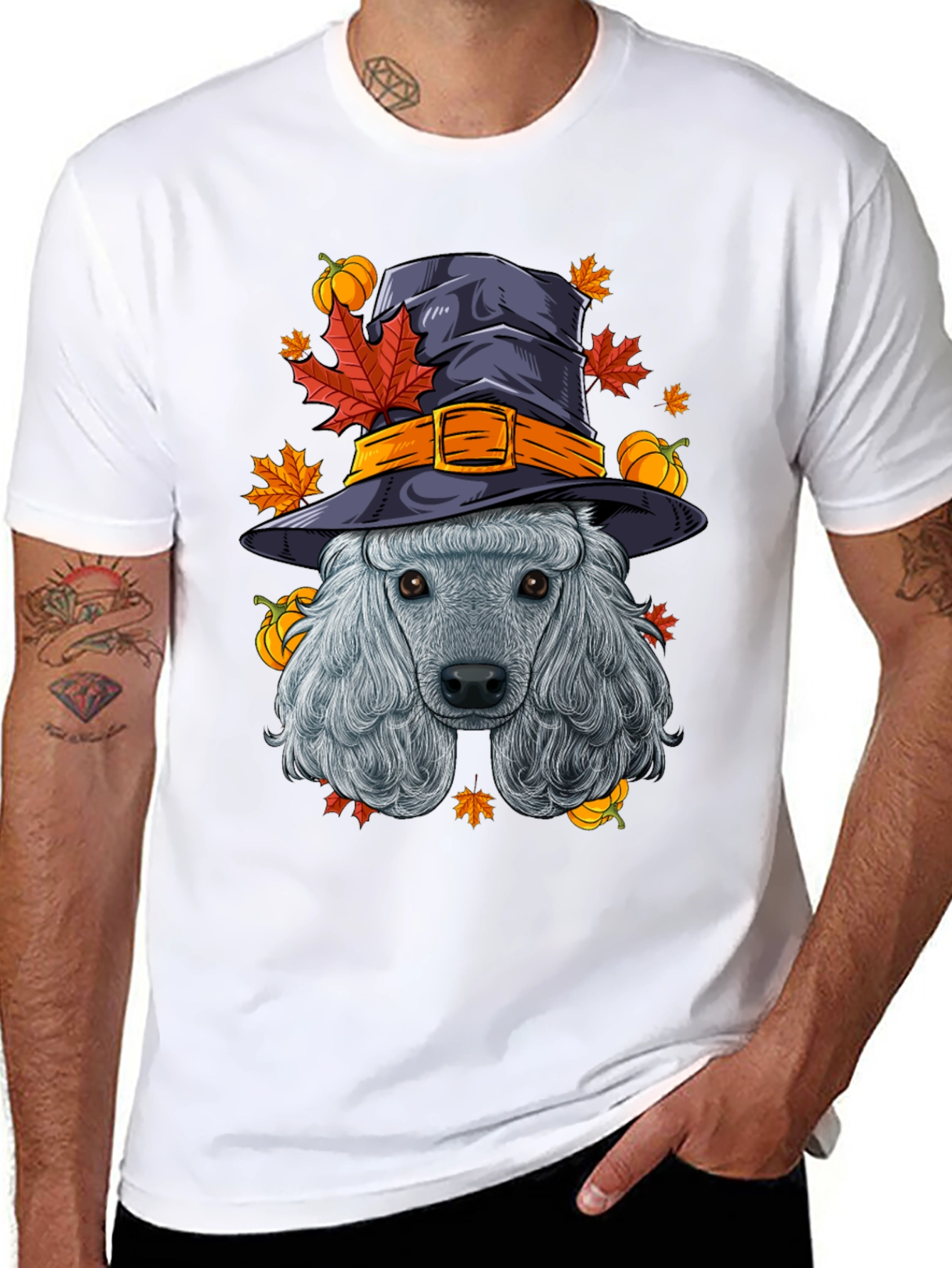 Halloween Poodle Witch T-Shirt