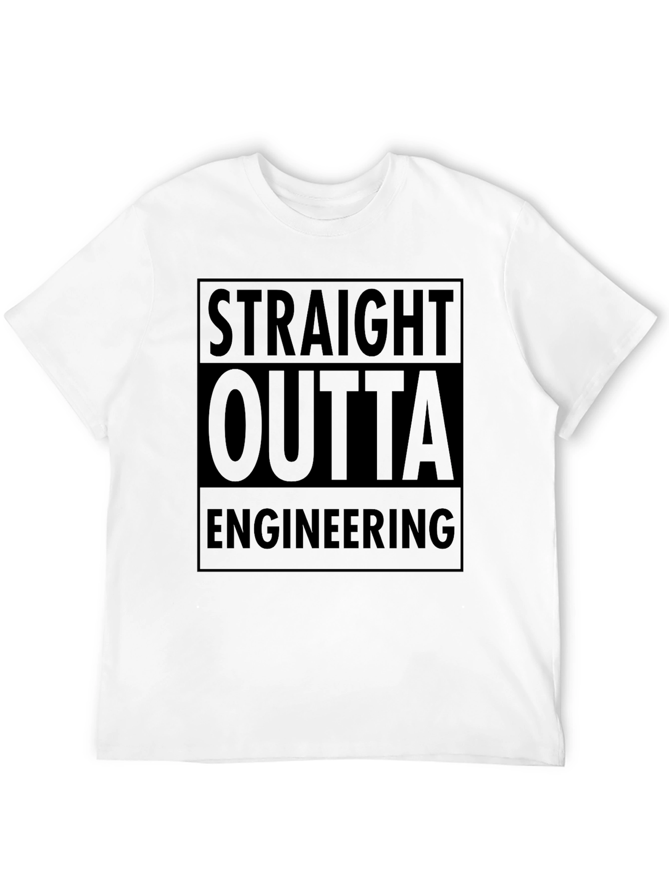 Straight Outta Engineering Black T-Shirt