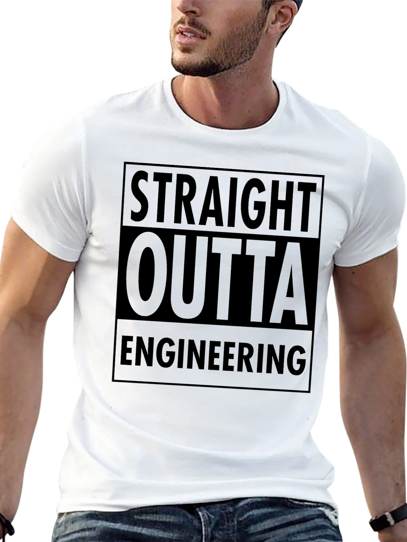 Straight Outta Engineering Black T-Shirt