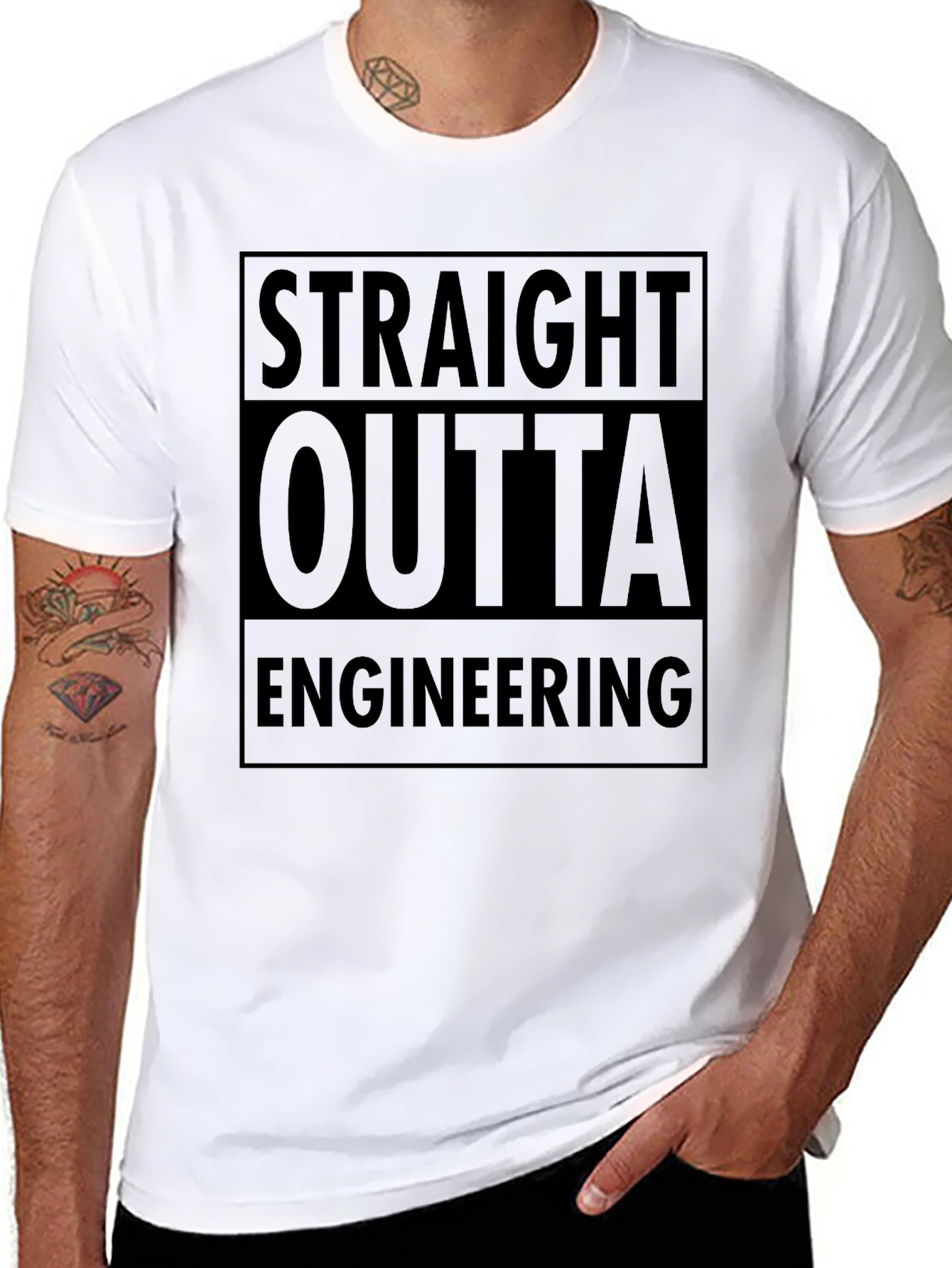 Straight Outta Engineering Black T-Shirt