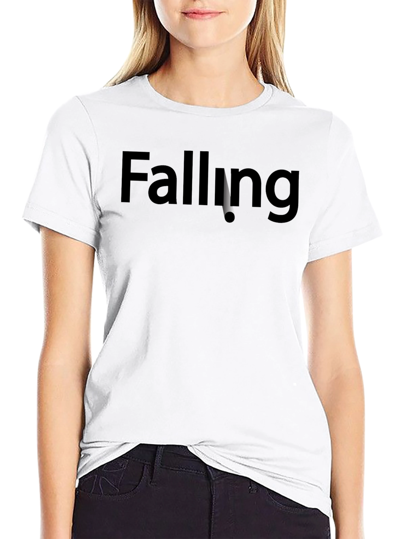 Falling - Mens Black Graphic T-Shirt
