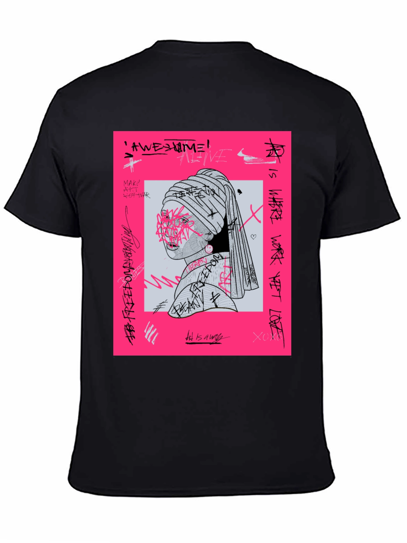 Edgy Graphic Tee - Girl with a Pearl Earring
