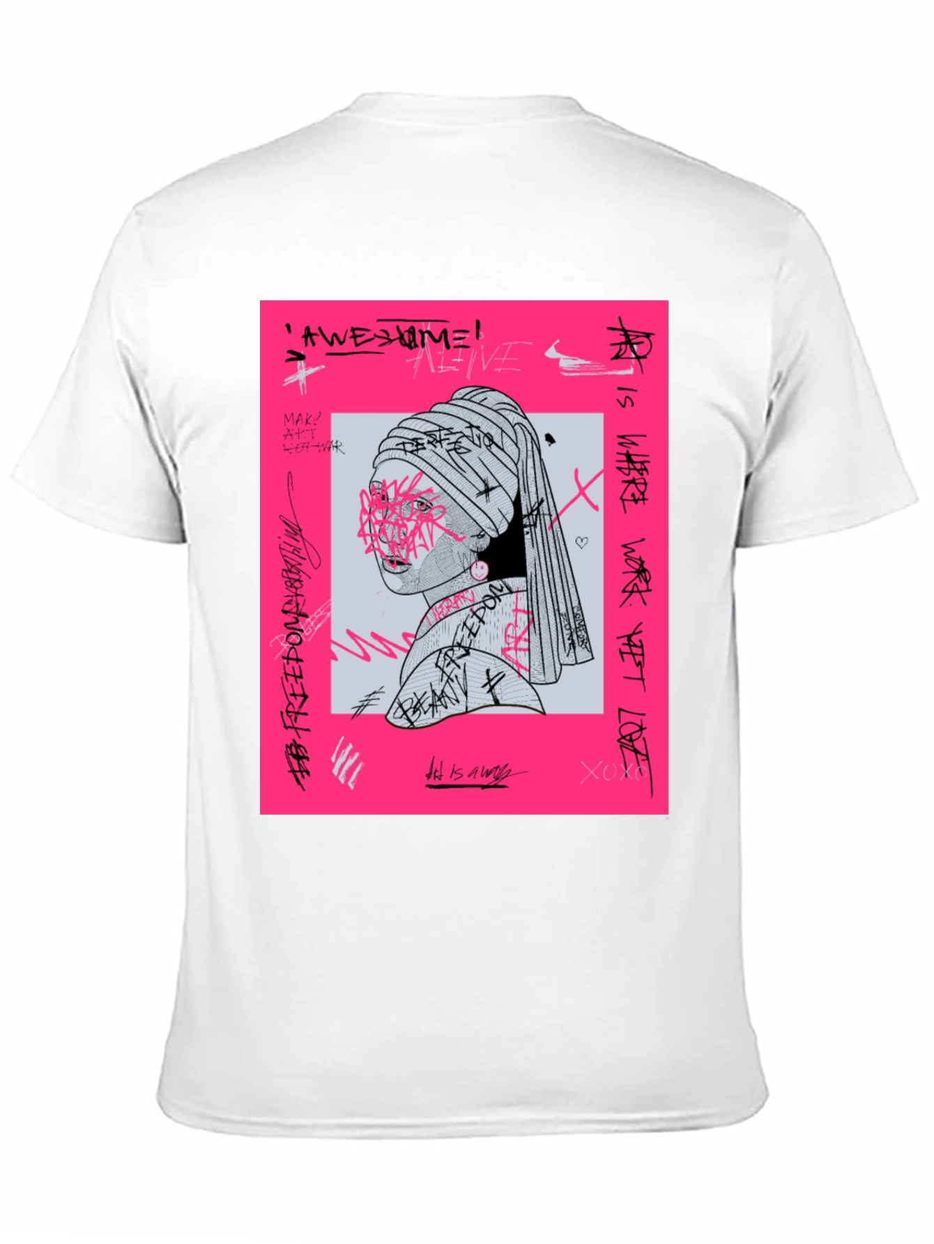 Edgy Graphic Tee - Girl with a Pearl Earring