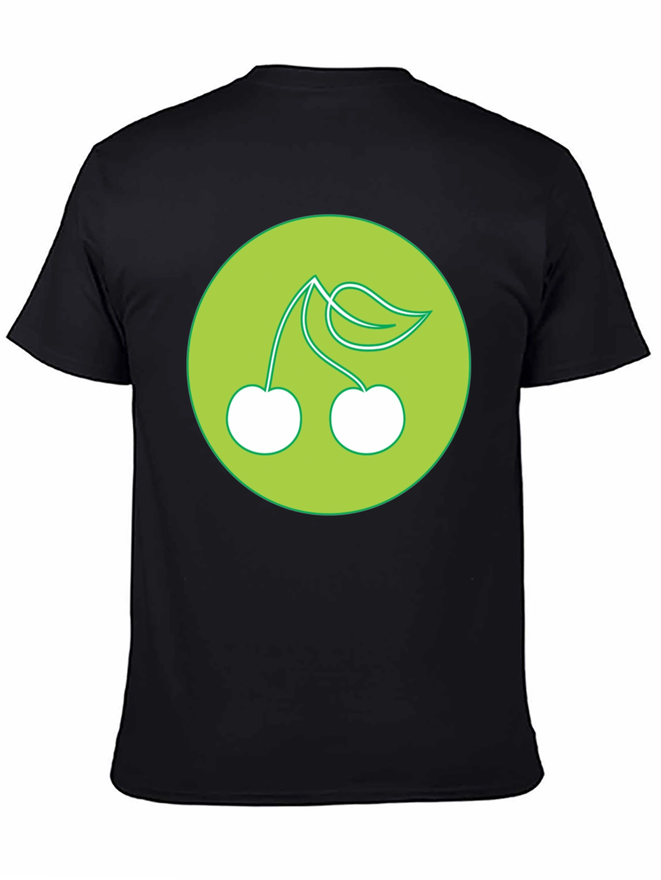 Cherries Graphic Print Black T-Shirt
