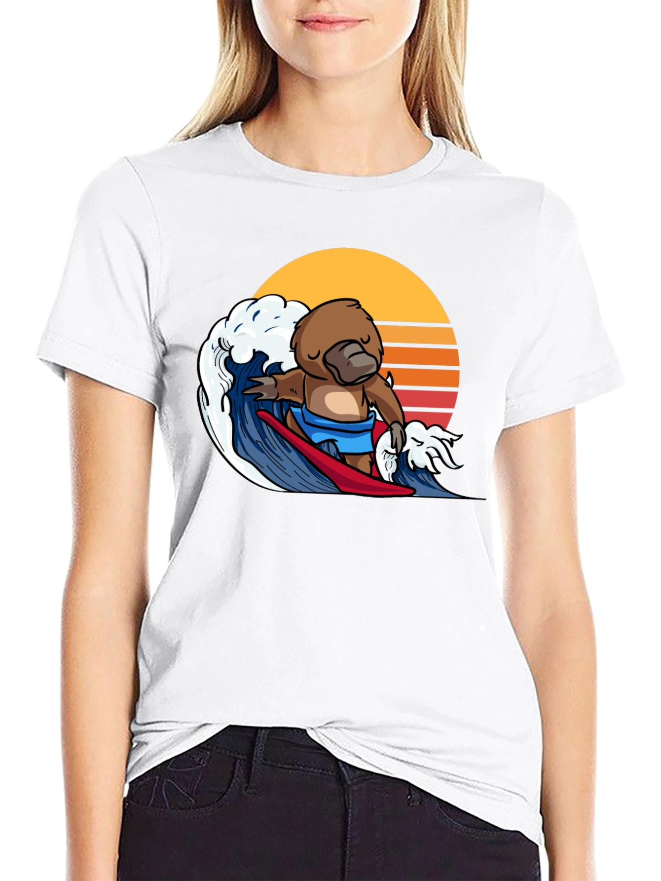 Surfing Platypus Graphic Tee