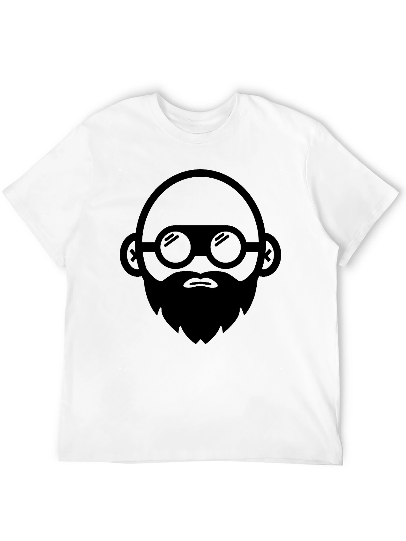 Bearded Face Graphic Black T-Shirt