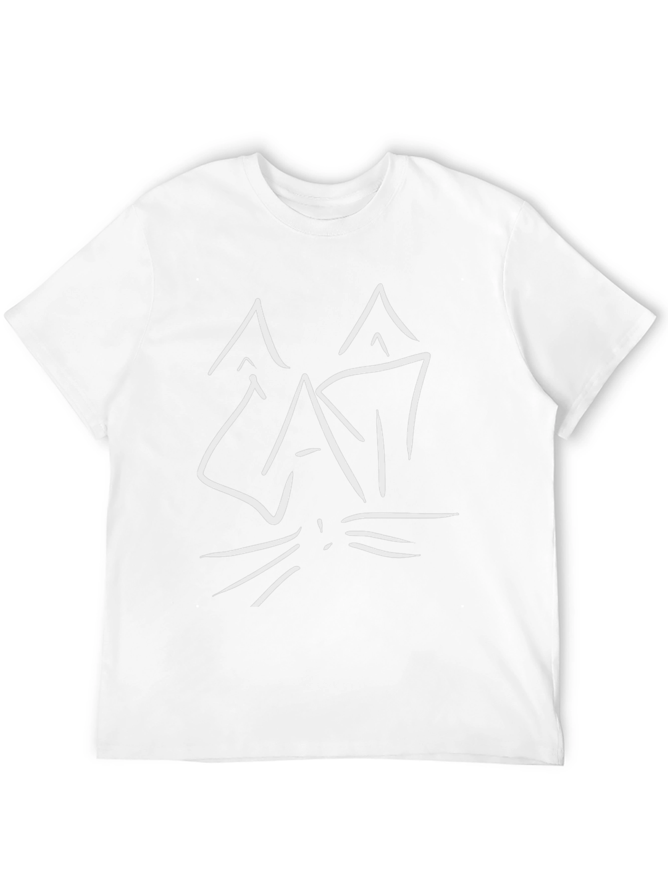Cool Cat Outline Graphic Tee - Unisex Black T-Shirt