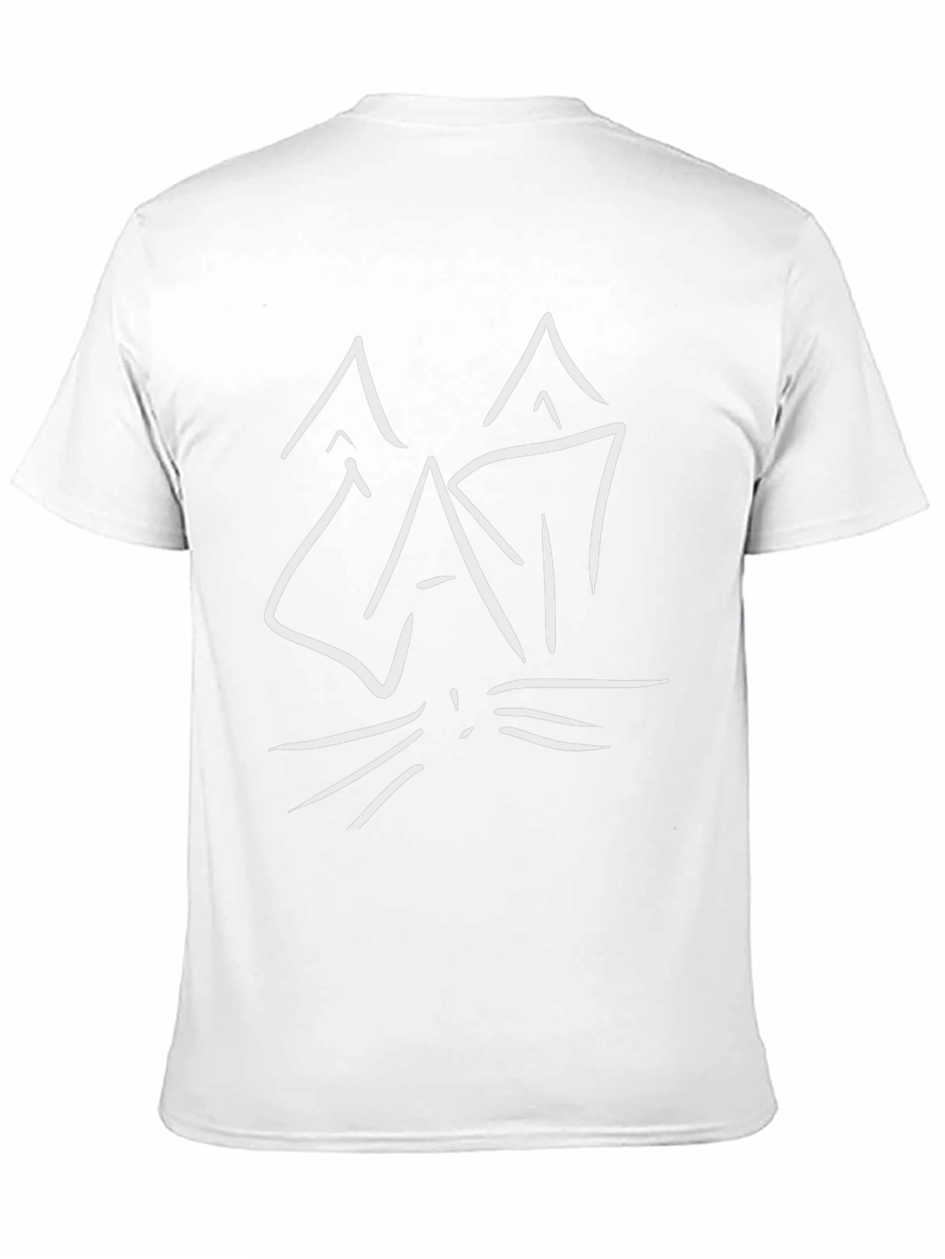 Cool Cat Outline Graphic Tee - Unisex Black T-Shirt