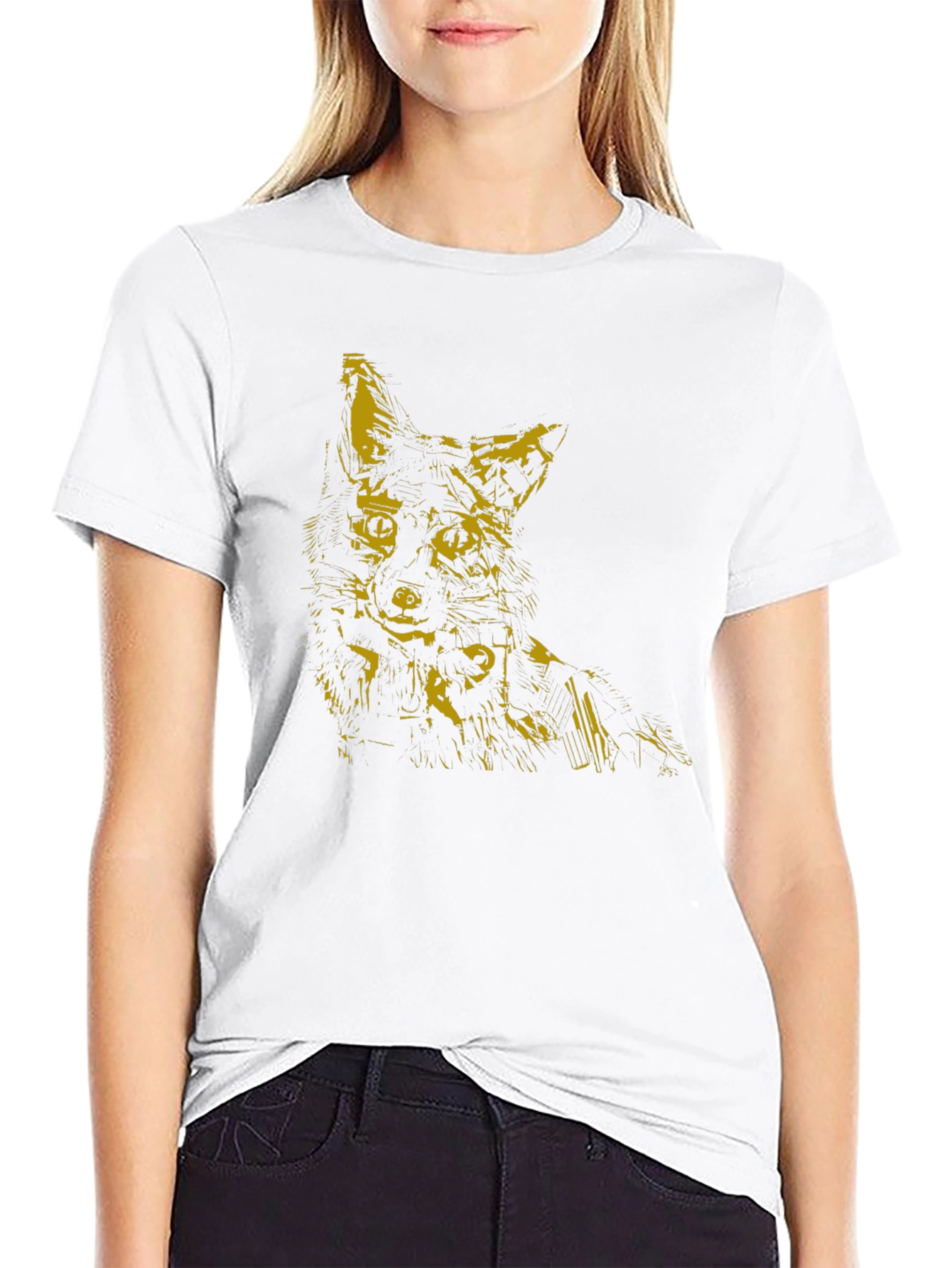 Abstract Fox Graphic Tee - Mens Black T-Shirt