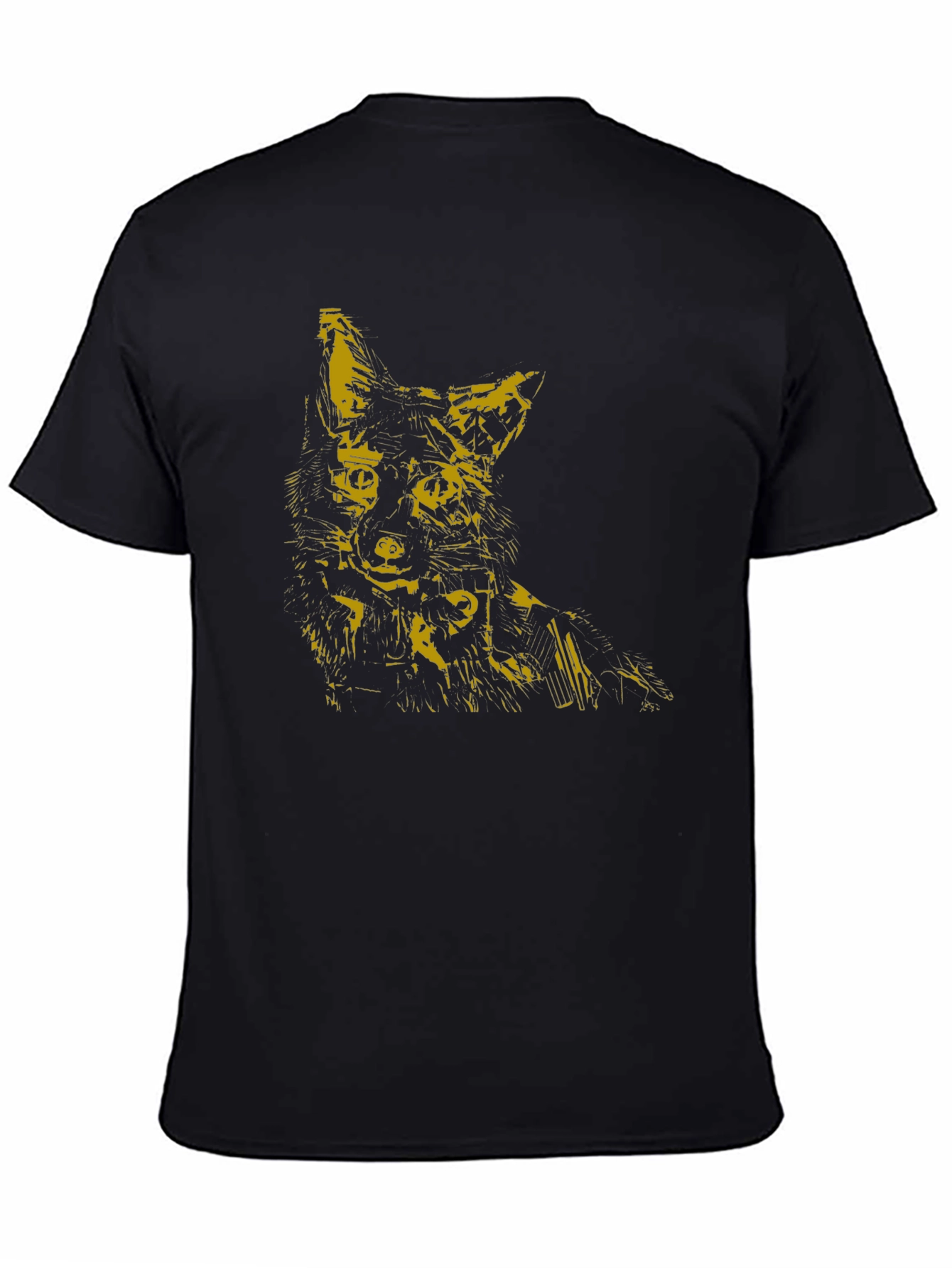 Abstract Fox Graphic Tee - Mens Black T-Shirt