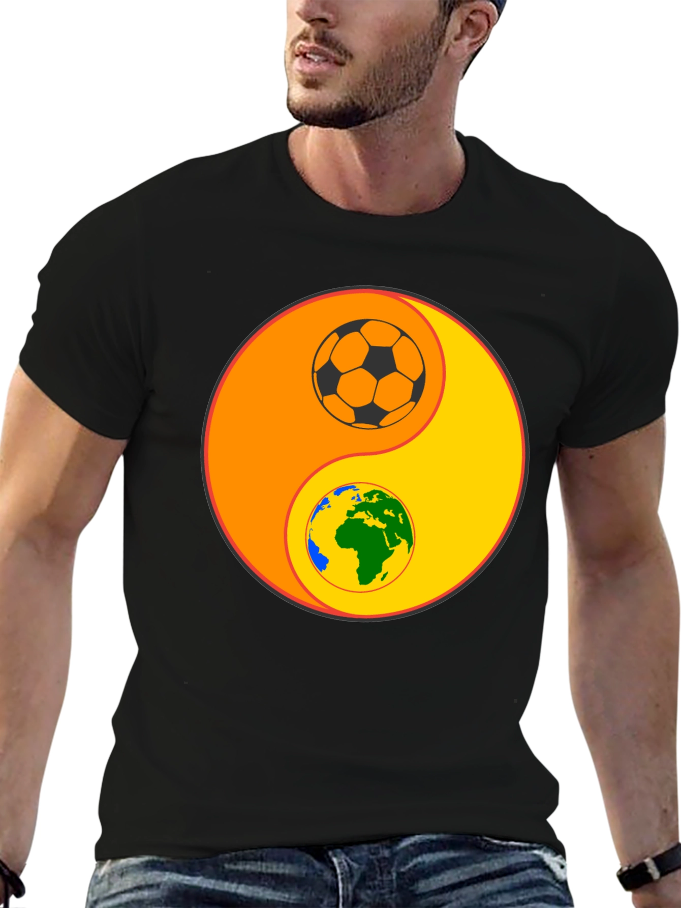 Yin Yang Earth & Soccer T-Shirt