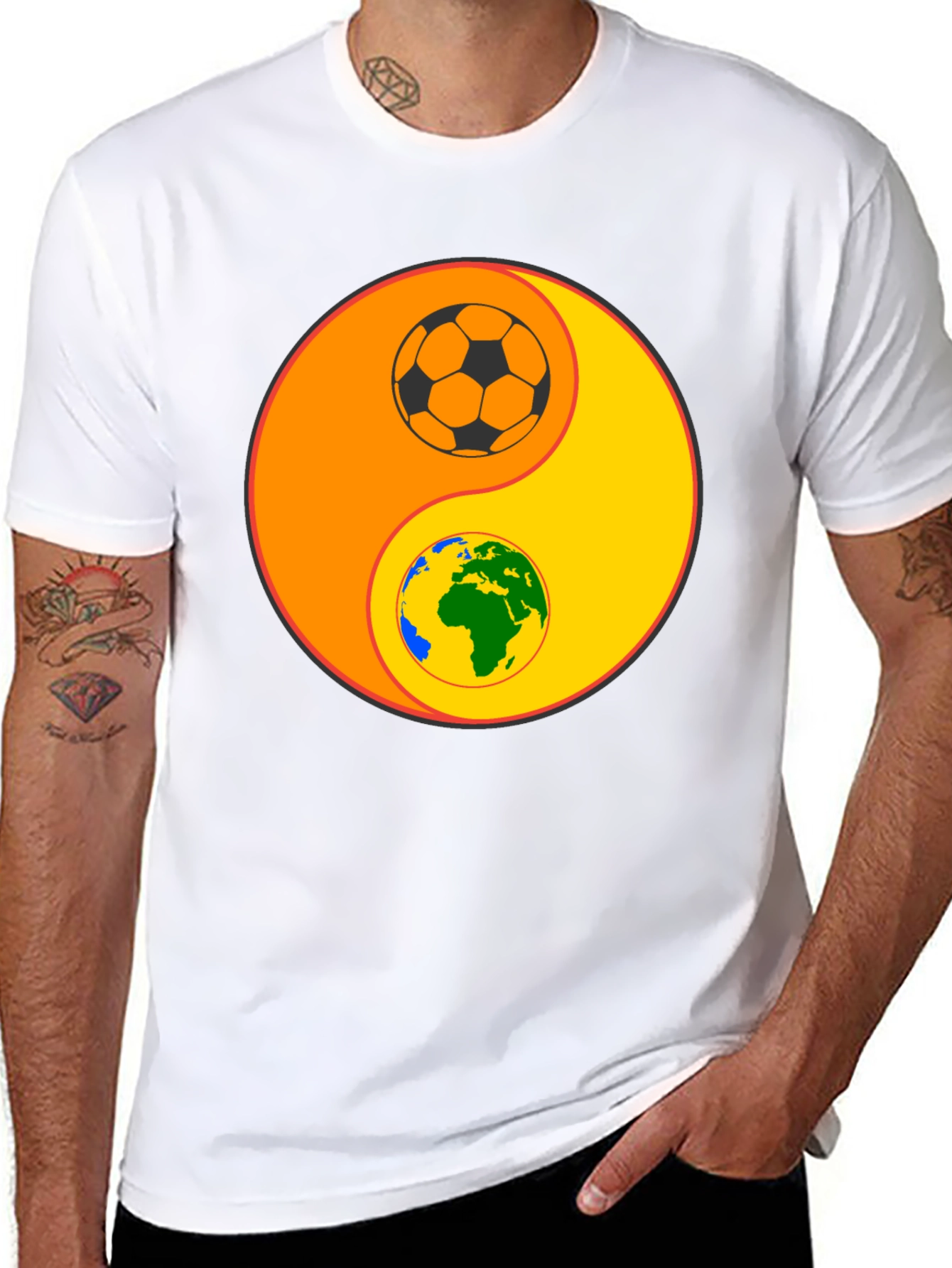 Yin Yang Earth & Soccer T-Shirt