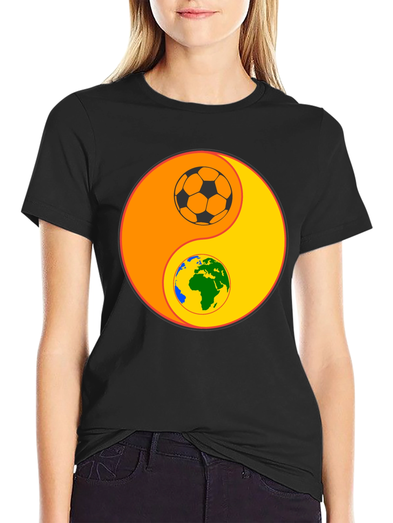 Yin Yang Earth & Soccer T-Shirt