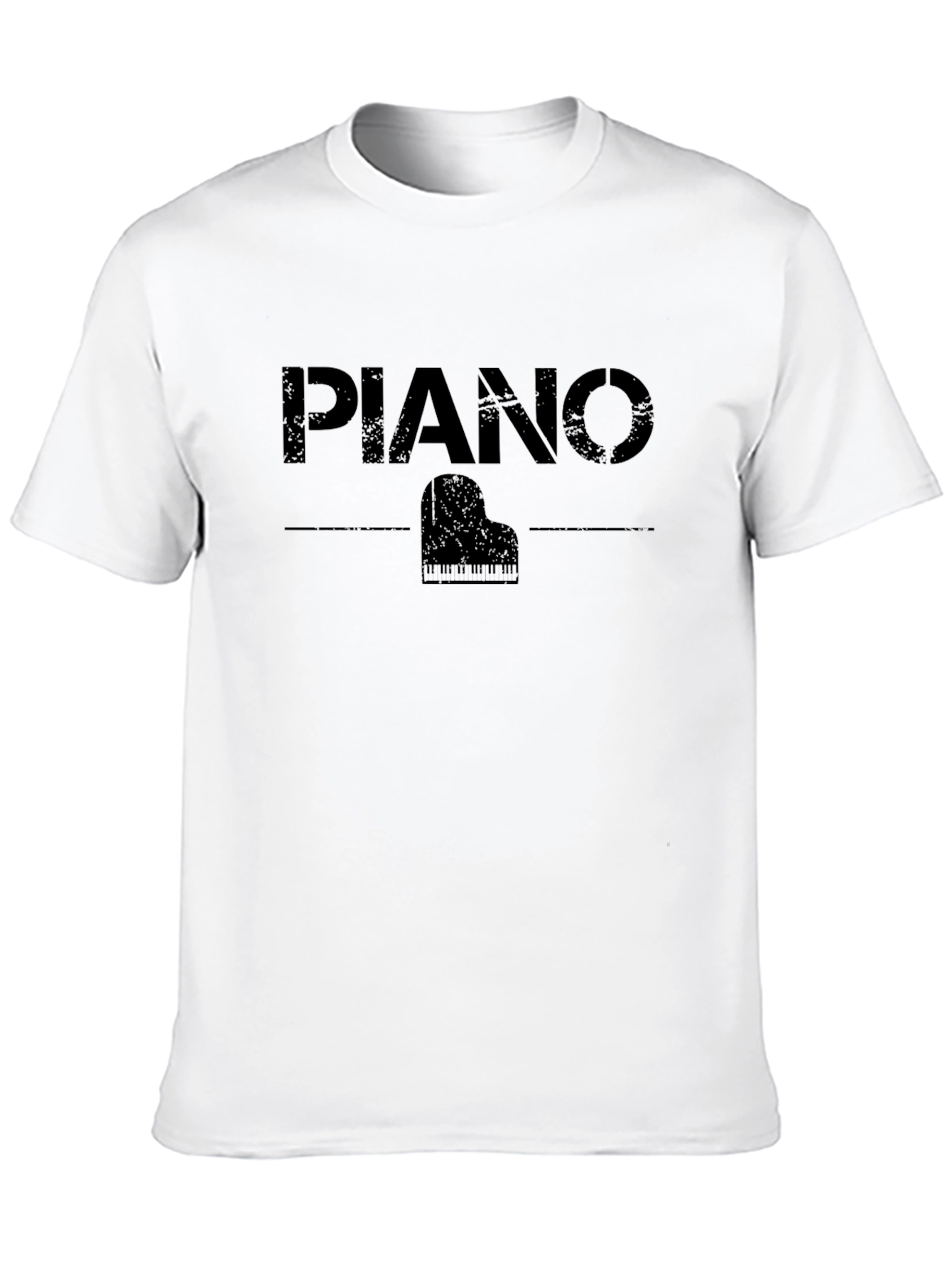 Piano Graphic Print Black T-Shirt