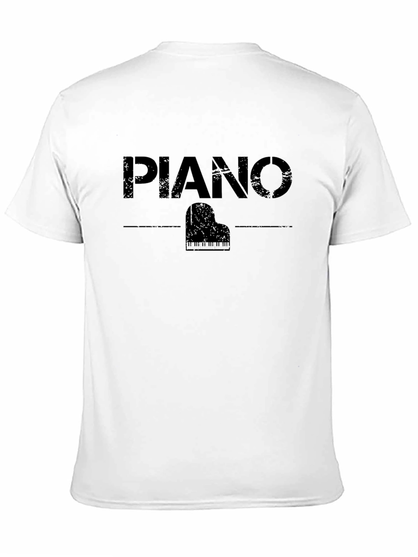 Piano Graphic Print Black T-Shirt