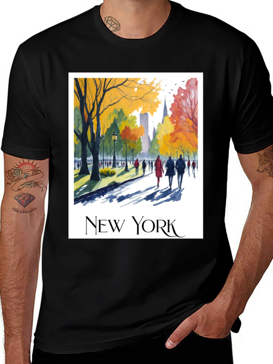 New York Cityscape Graphic Tee - Soft Cotton Blend