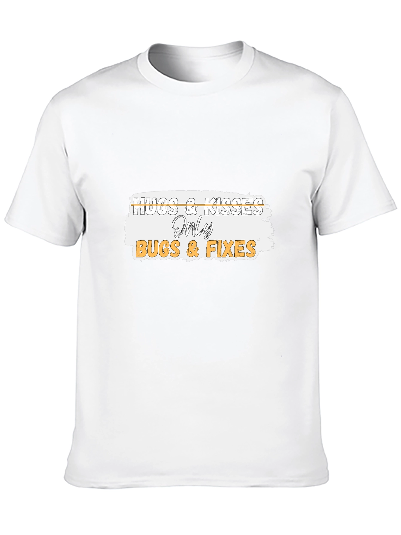 Hugs & Kisses Only Bugs & Fixes Black T-Shirt